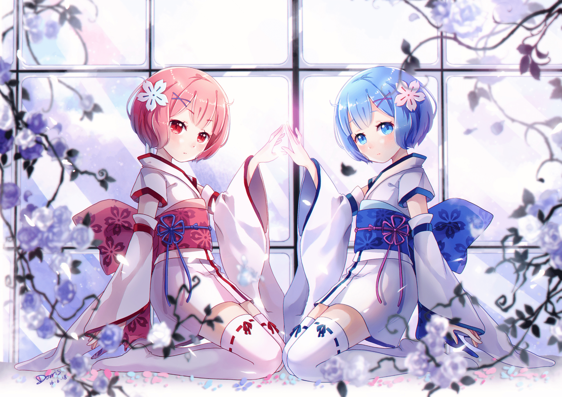 1920x1357 Ram and Rem Re:ZERO HD Wallpaper