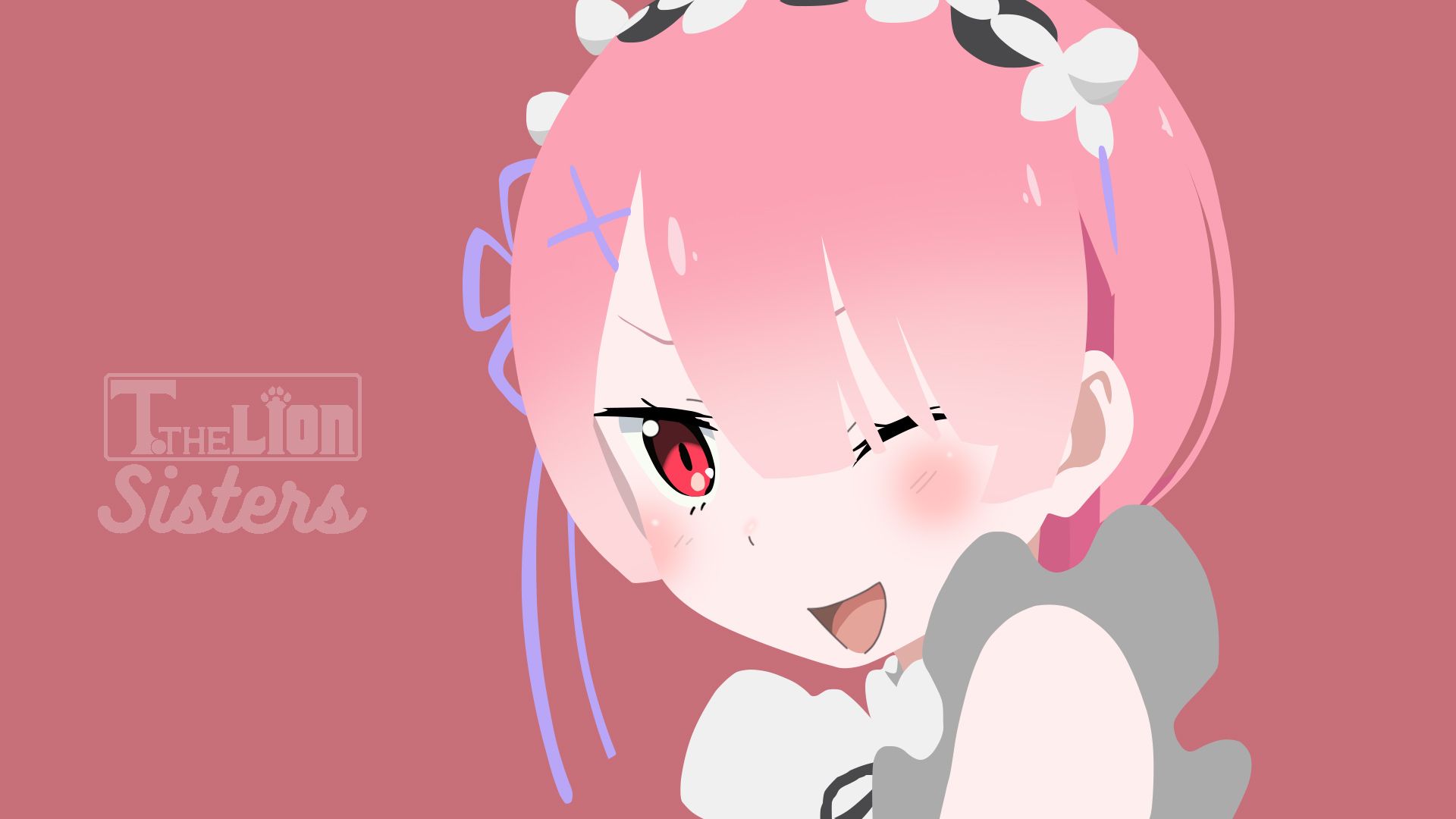 1920x1080 Media Incredible Minimalist Wallpaper Of Rem's Big Sis, Ram. : R Re_Zero