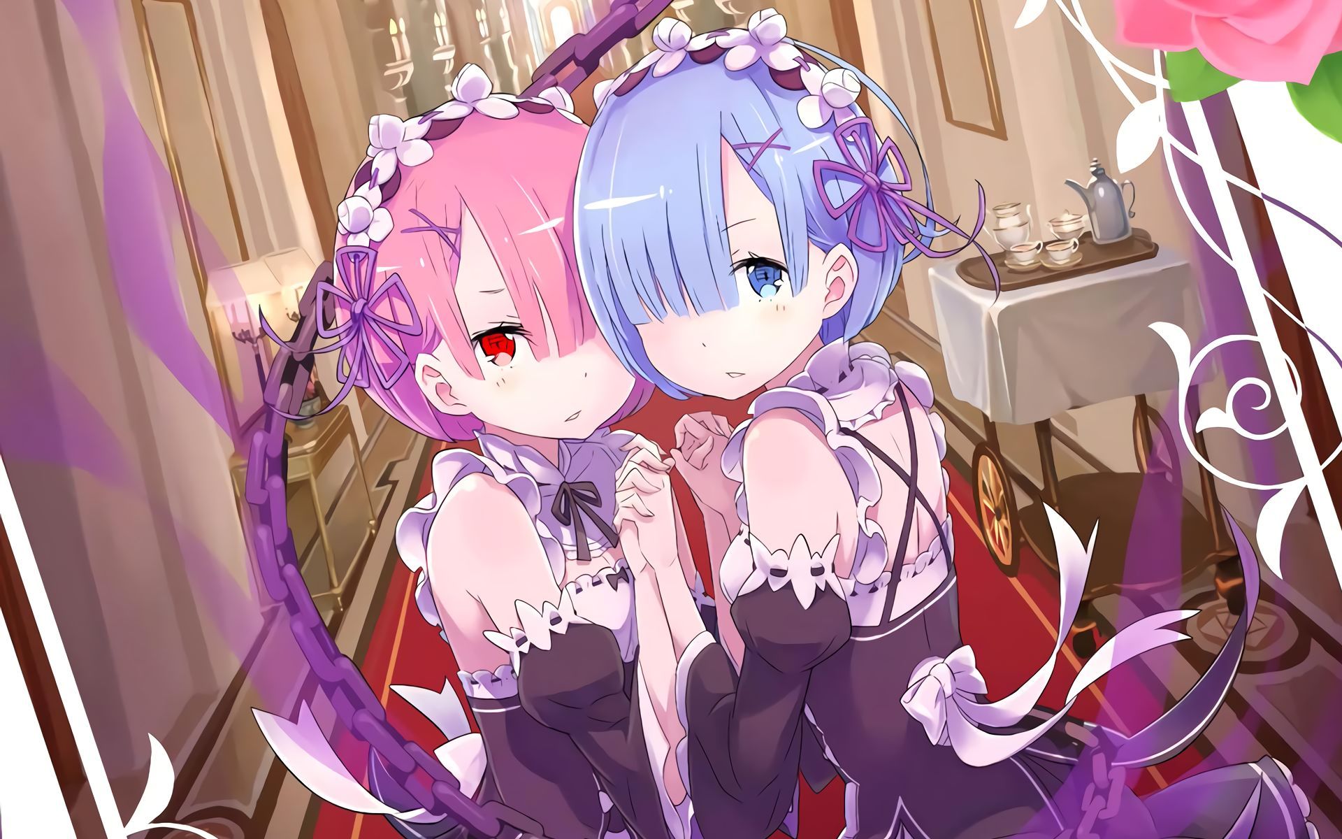1920x1200 Desktop wallpaper: Rem (Re:zero), Anime, Re:zero Starting Life In Another World, Ram (Re:zero) 4K free download for PC. 768215