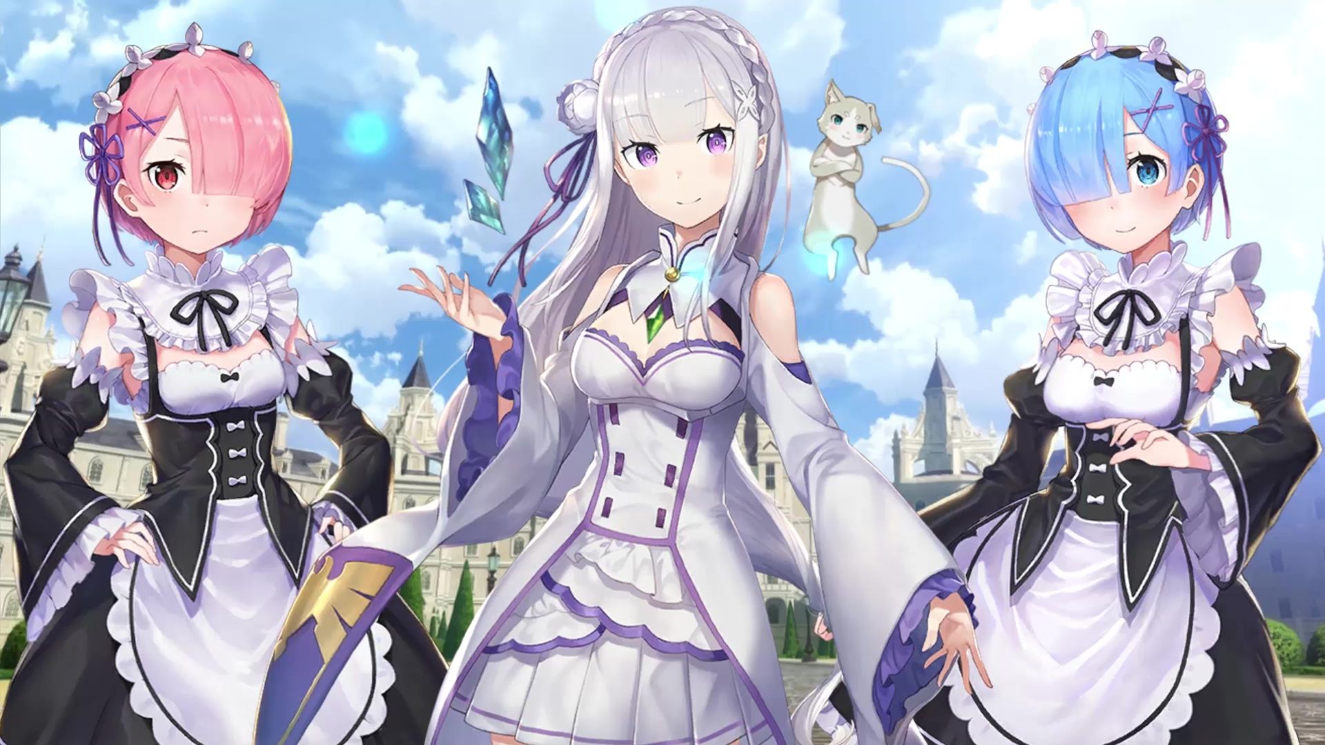 1920x1080 Emilia With Rem And Ram Re:Zero Live Wallpaper