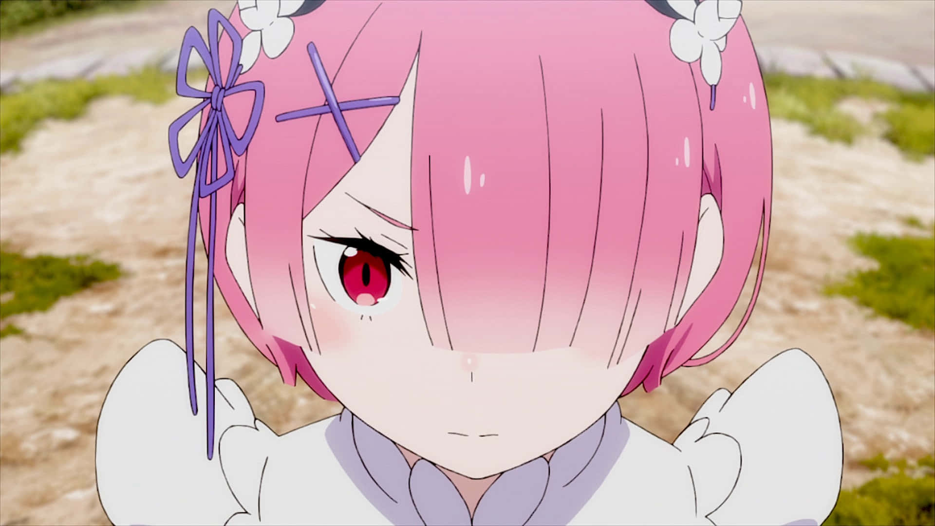 1920x1080 Download Ram from Re: Zero posing in the forest Wallpaper