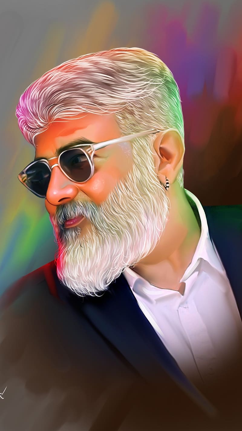 800x1422 Thala Ajith, Colorful Sketch, art work, actor, south indian, HD phone wallpaper