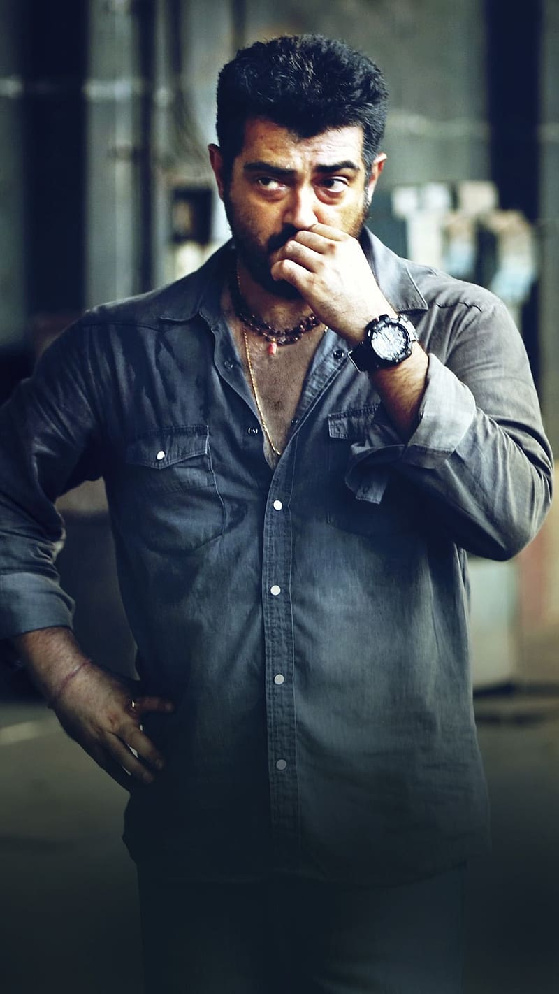800x1422 Thala Ajith In Grey Shirt, thala ajith, grey shirt, actor, south indian, HD phone wallpaper
