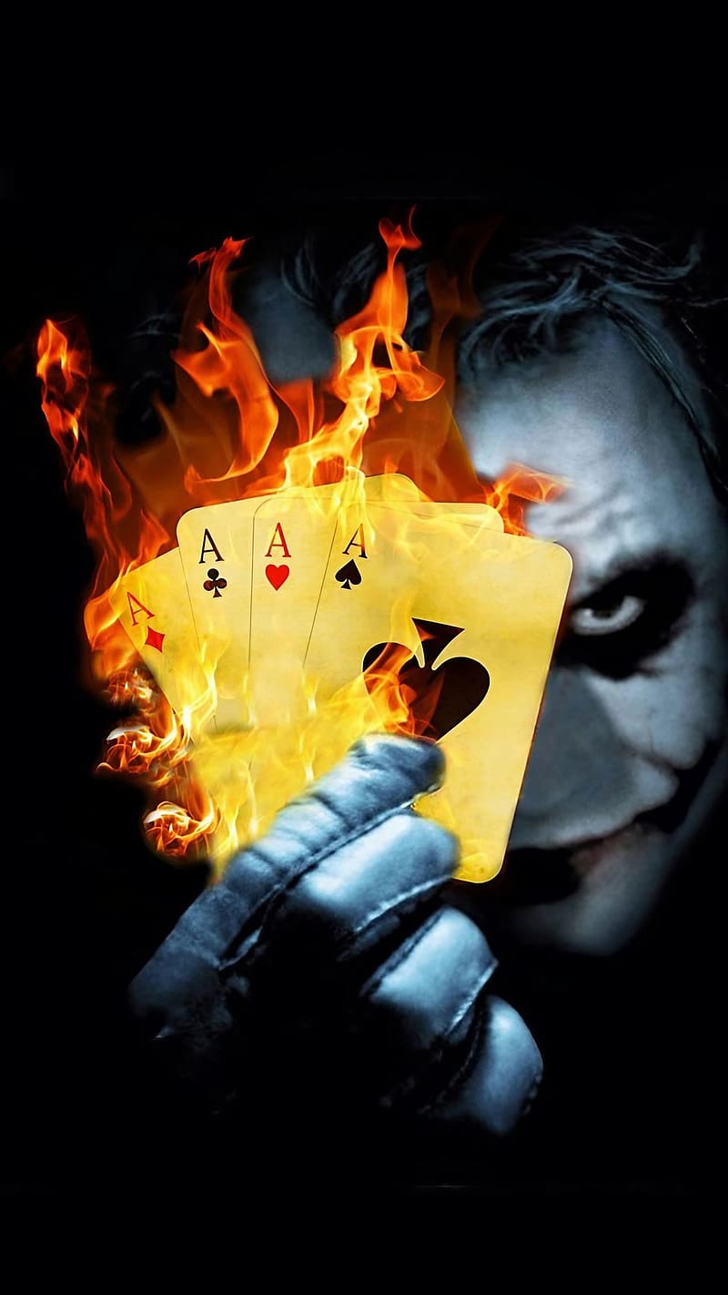 800x1422 3840x2160px, 4K free download. Ff Dangerous, Bad Joker With Fire Cards, bad joker, ace fire cards, super villain, HD phone wallpaper