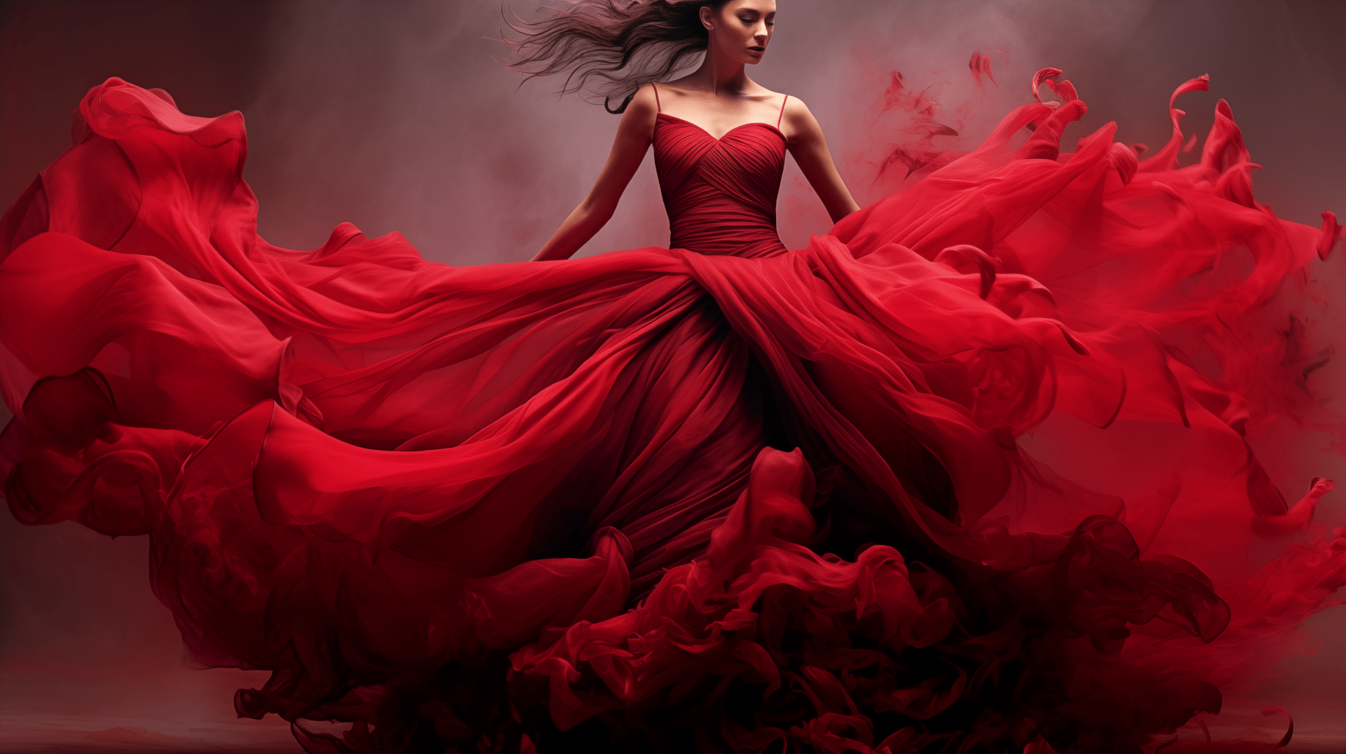 1920x1076 Vibrant Red Dress HD Wallpaper