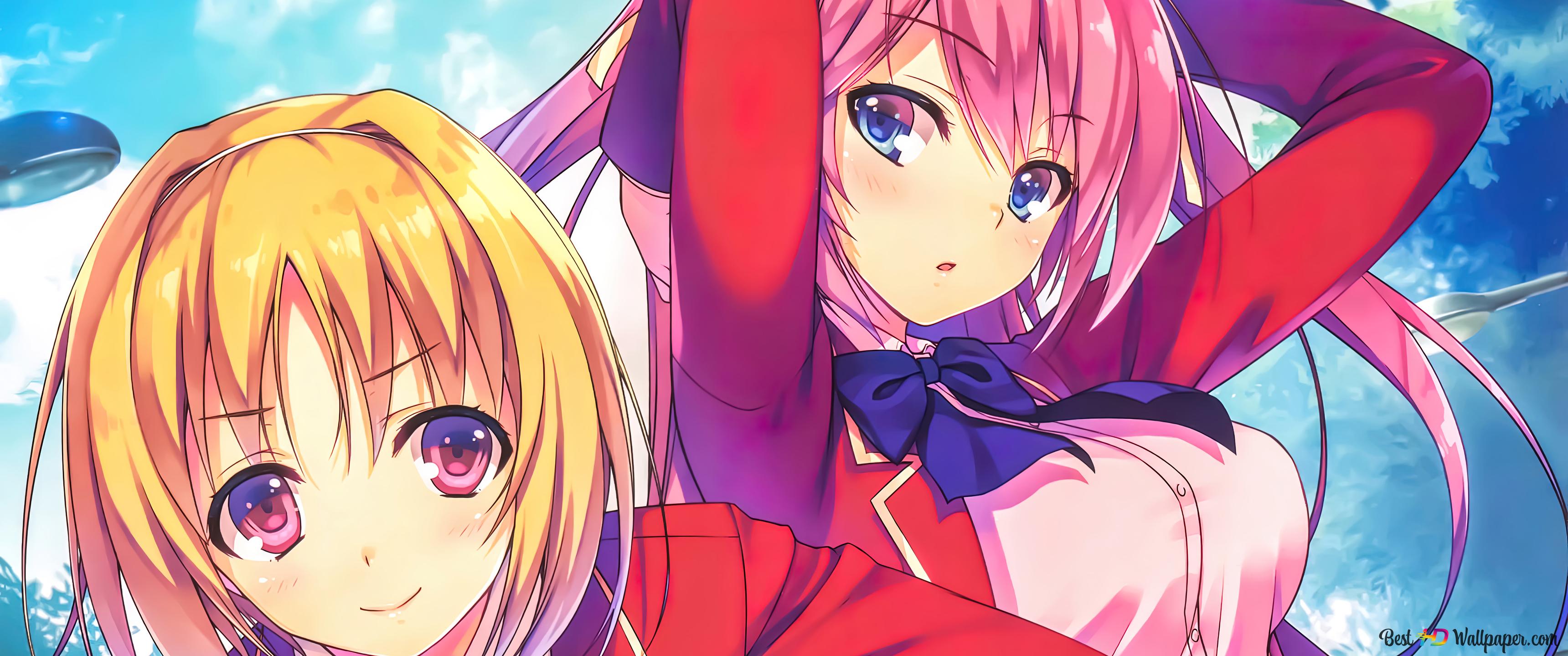 3440x1440 Kikyou Kushida and Airi Sakura from Classroom of the Elite 4K wallpaper download