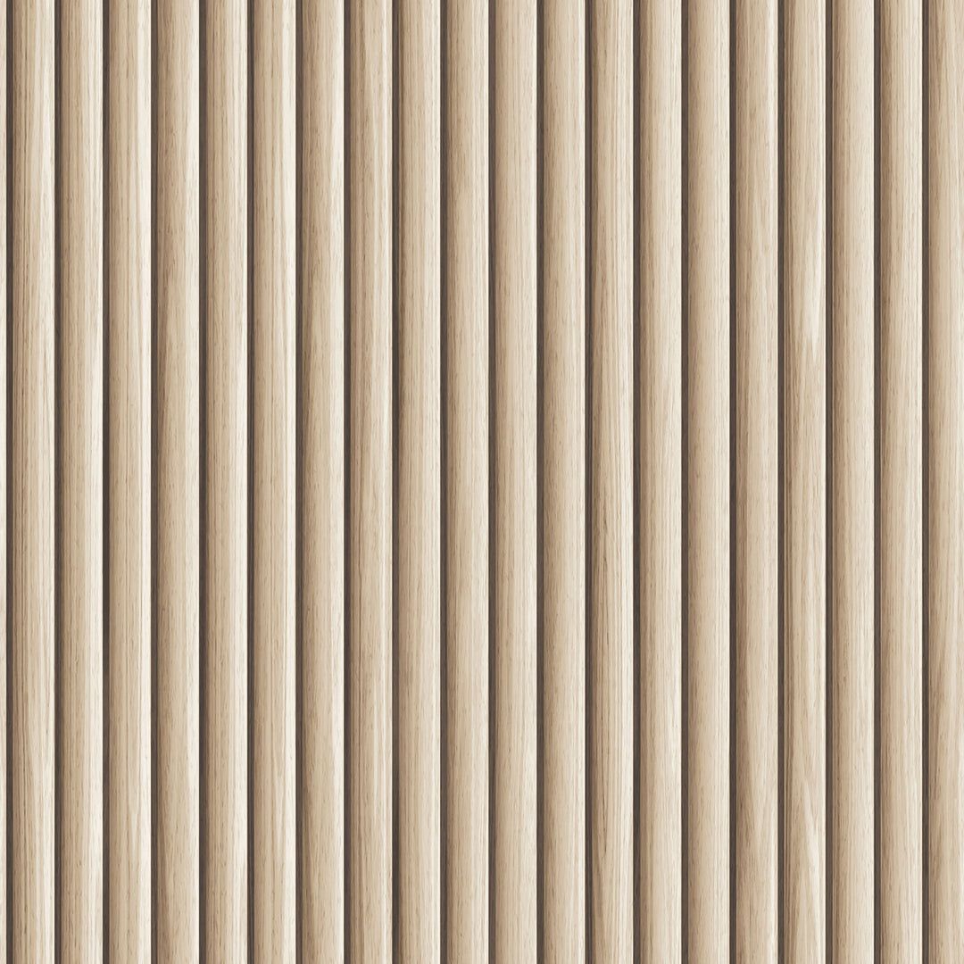 1080x1080 Reeded Wood Peel and Stick Wallpaper