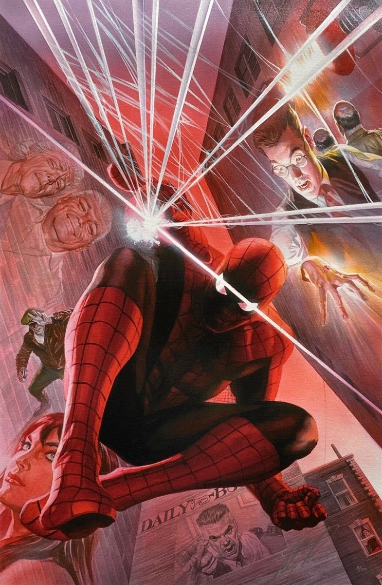 785x1200 ALEX ROSS Rare SPIDER MAN With Great Power CANVAS Giclee SIGNED 8 100 Sold Out