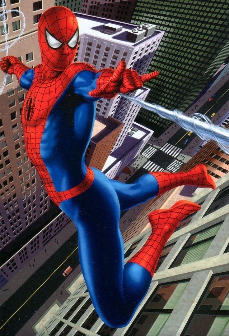 736x1082 Spiderman Swinging Tobey. Alex Ross Spiderman Wallpaper, Spiderman 2002 Wallpaper, Spider Man Wallpaper
