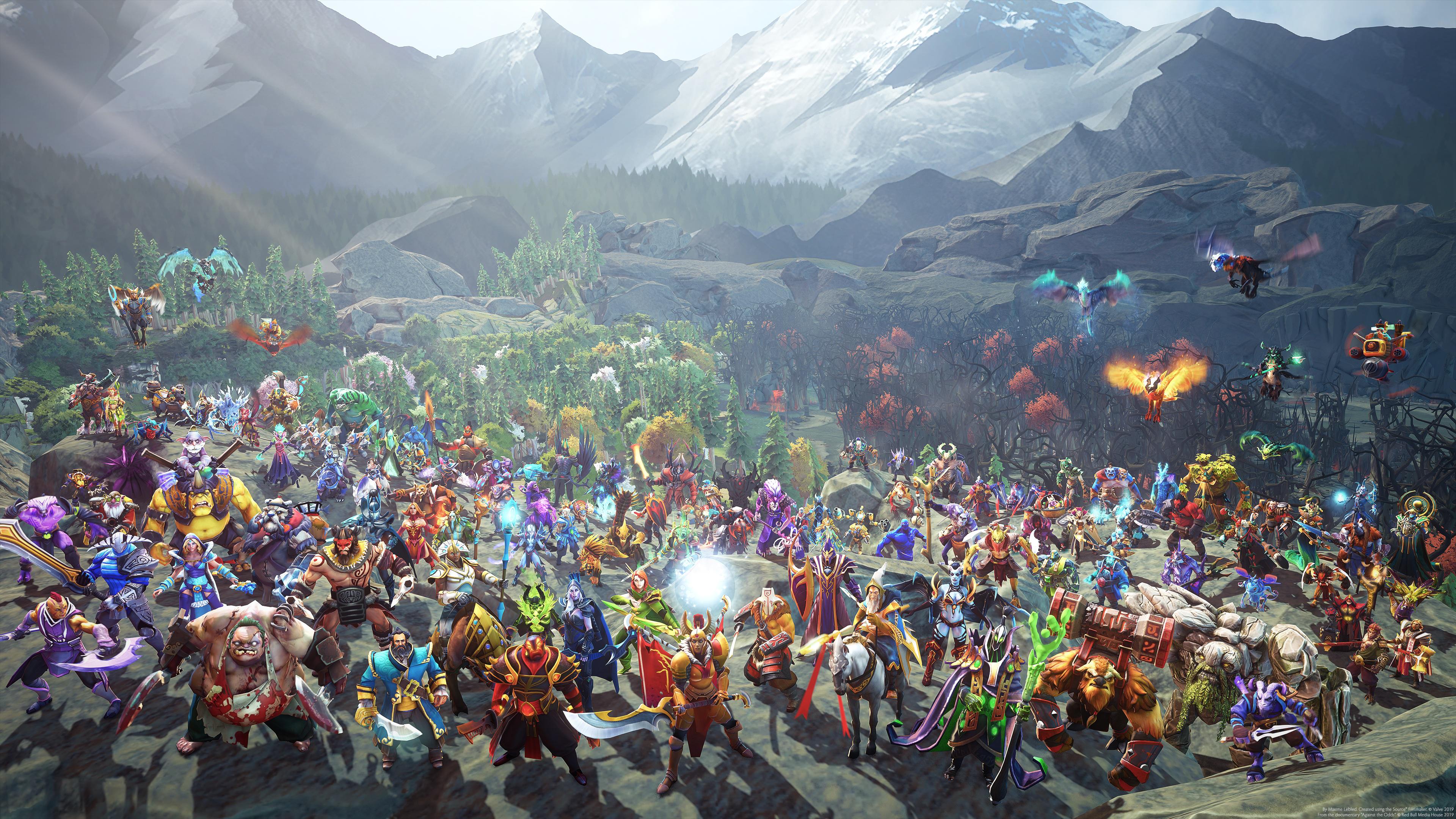 3840x2160 Every Dota hero in a single image (from the newest OG documentary, Against the Odds)
