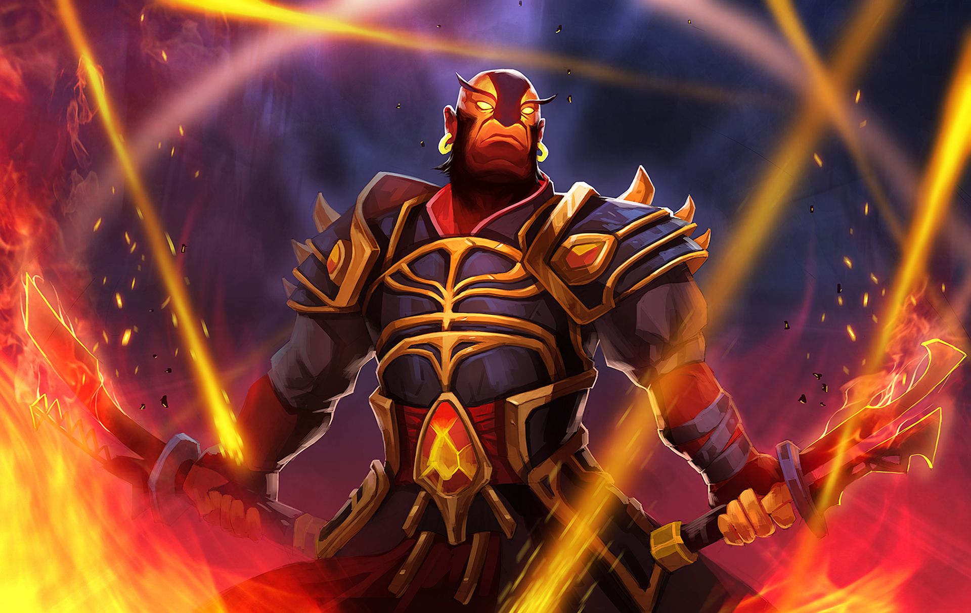 1920x1213 Wallpaper lights, sword, warrior, art, dota Ember Spirit for mobile and desktop, section игры, resolution 1920x1213