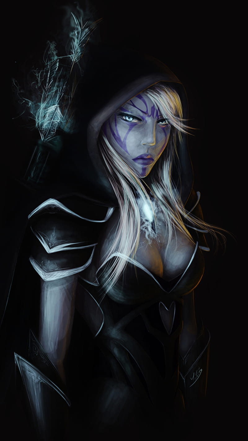 800x1422 Drow Ranger, dota drawn, games, girl, hero, HD phone wallpaper
