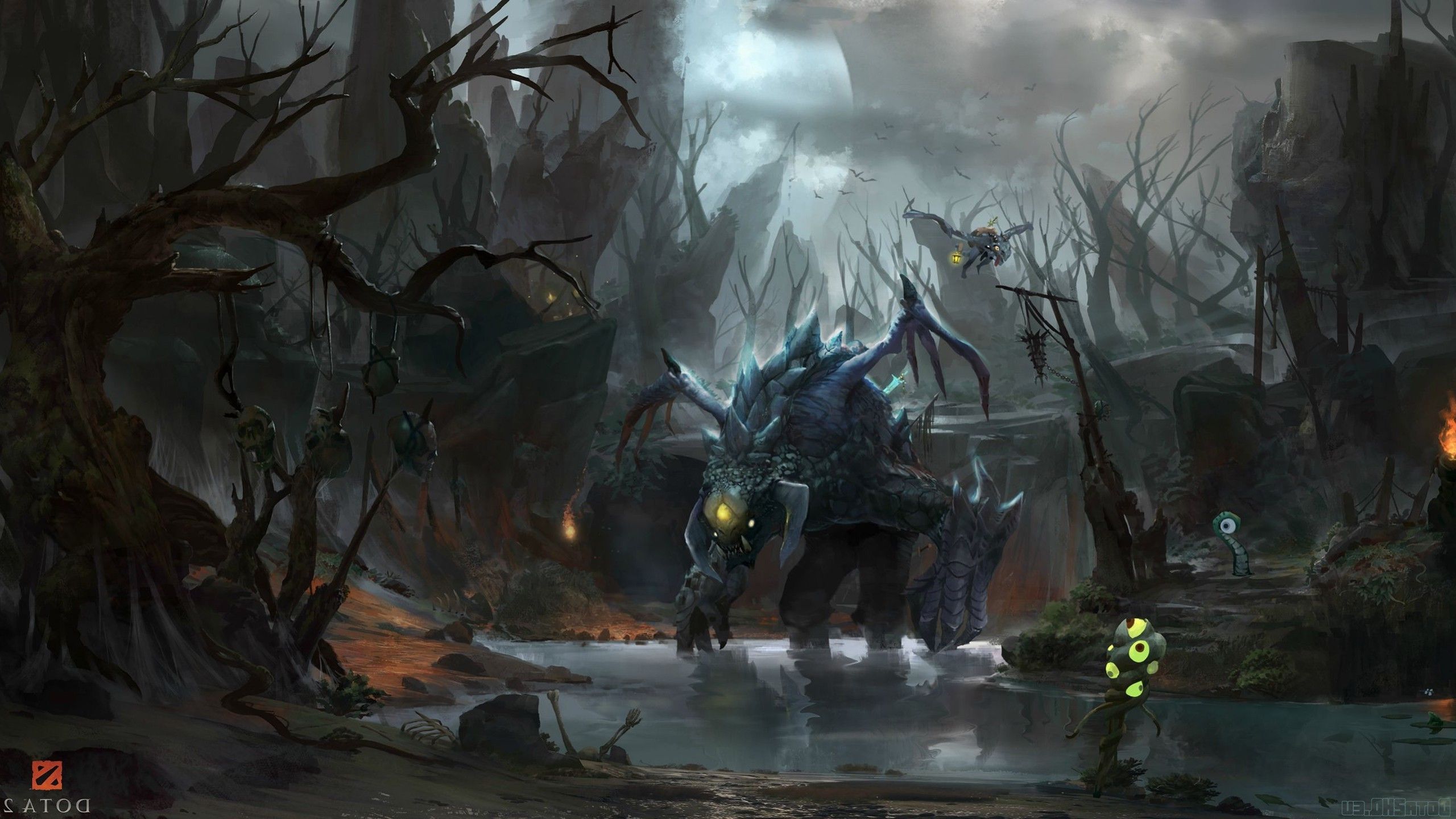 2560x1440 Dota, Dota Defense Of The Ancient, Valve, Valve Corporation, Roshan, Ursa, Heroes Wallpaper HD / Desktop and Mobile Background