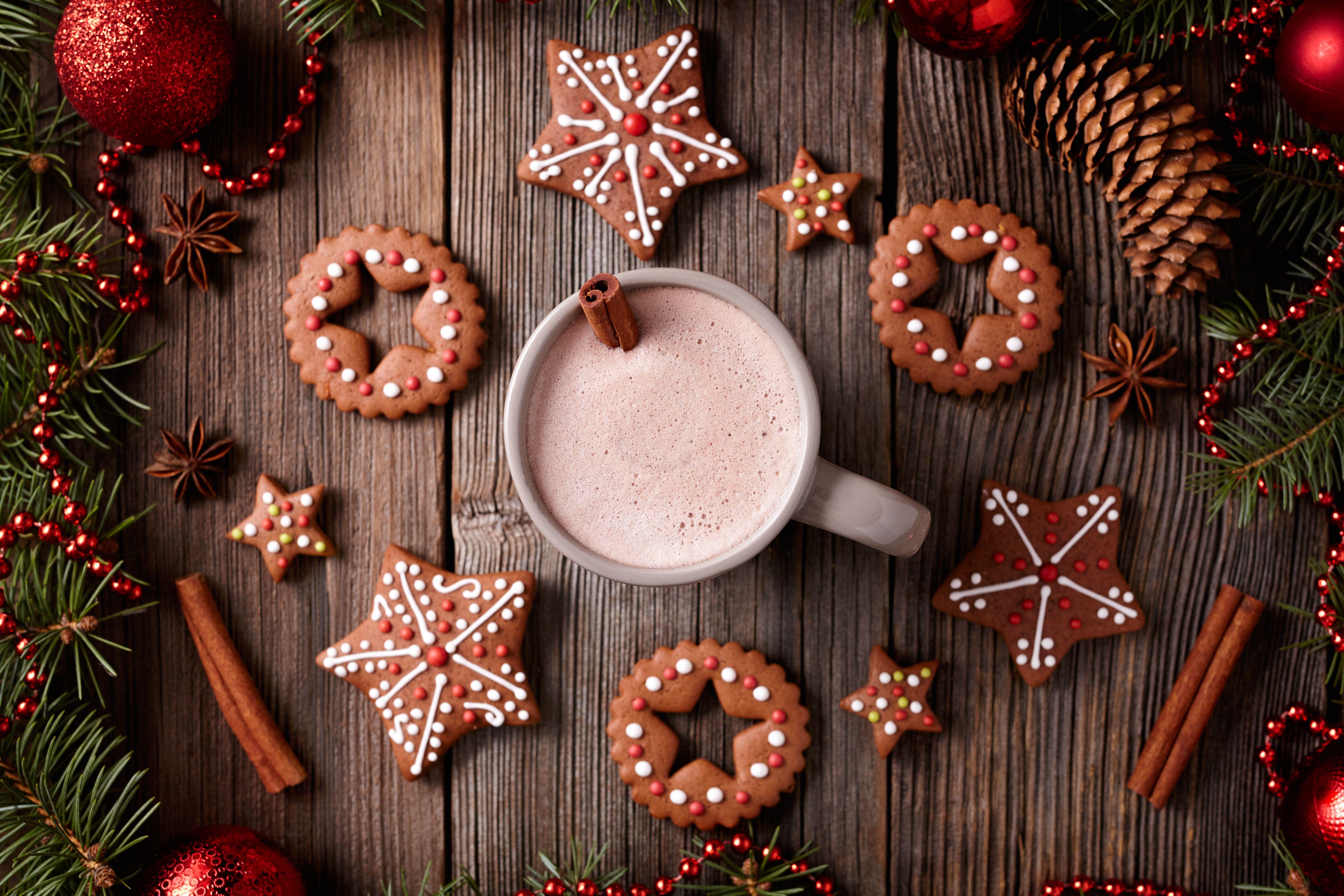 5616x3744 Picture New year little stars cocoa Mug Food Cookies 5616x3744