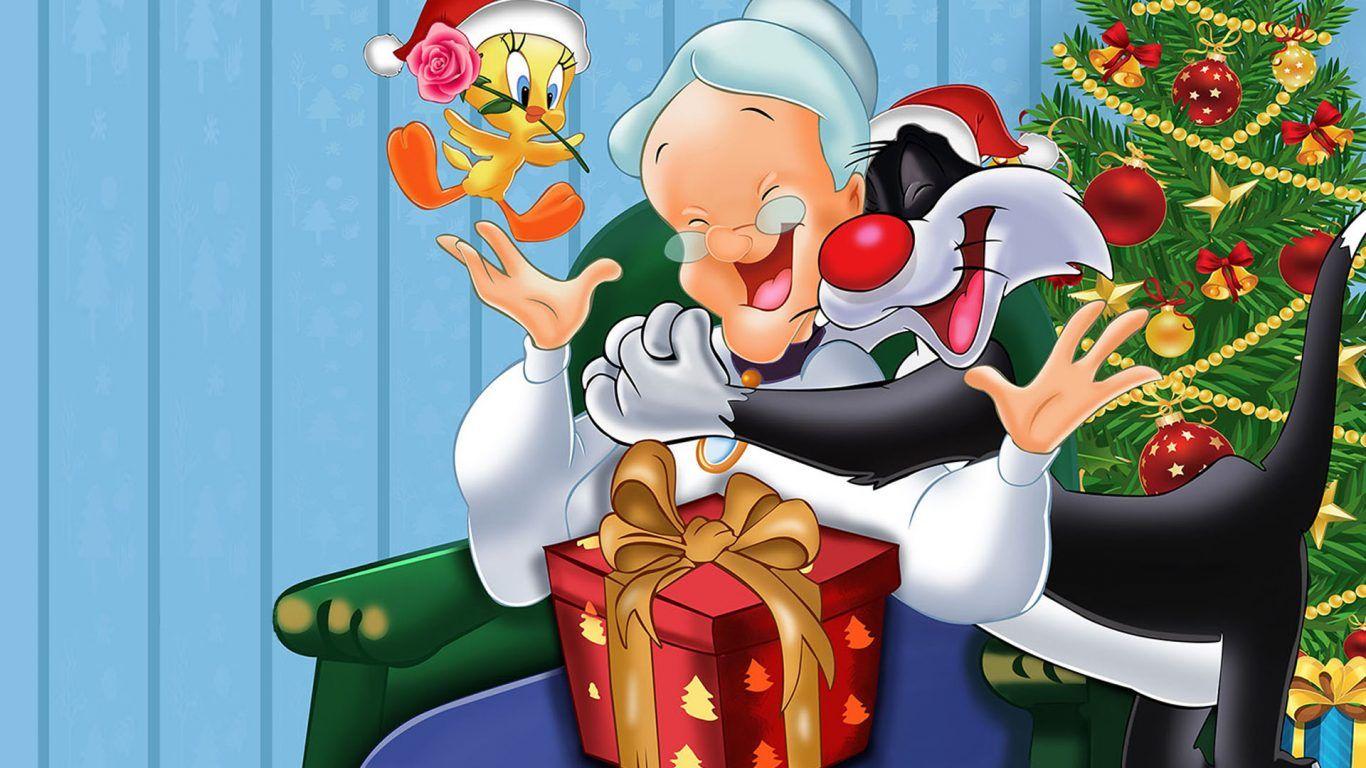 1366x768 Tweety Bird Sylvester Cat And Granny Christmas Tree Wallpaper HD 1920x1200 :