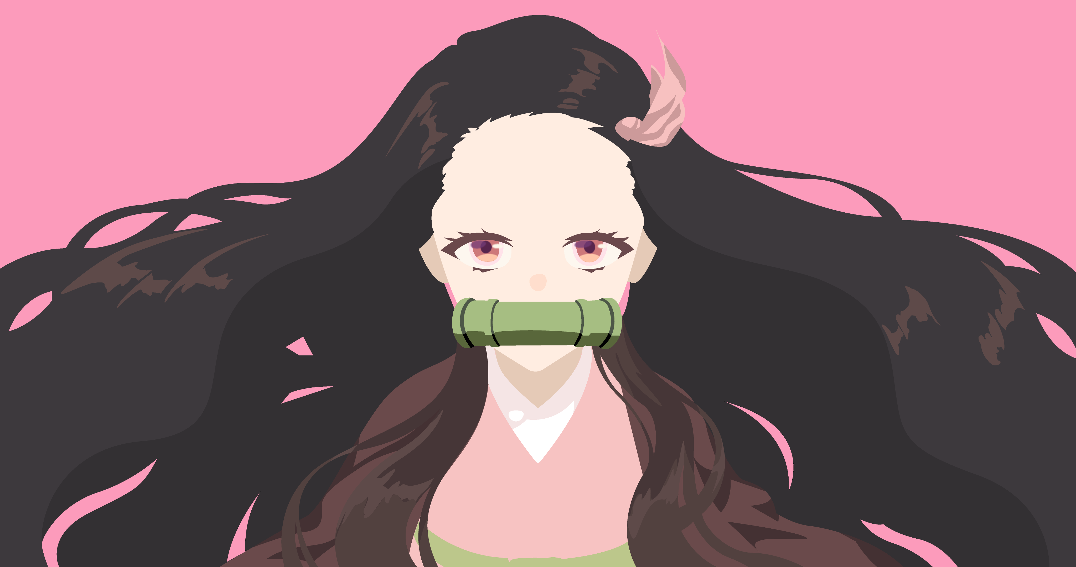 4096x2160 Kimetsu No Yaiba Kamado Nezuko Anime Girls Minimalism Wallpaper:4096x2160