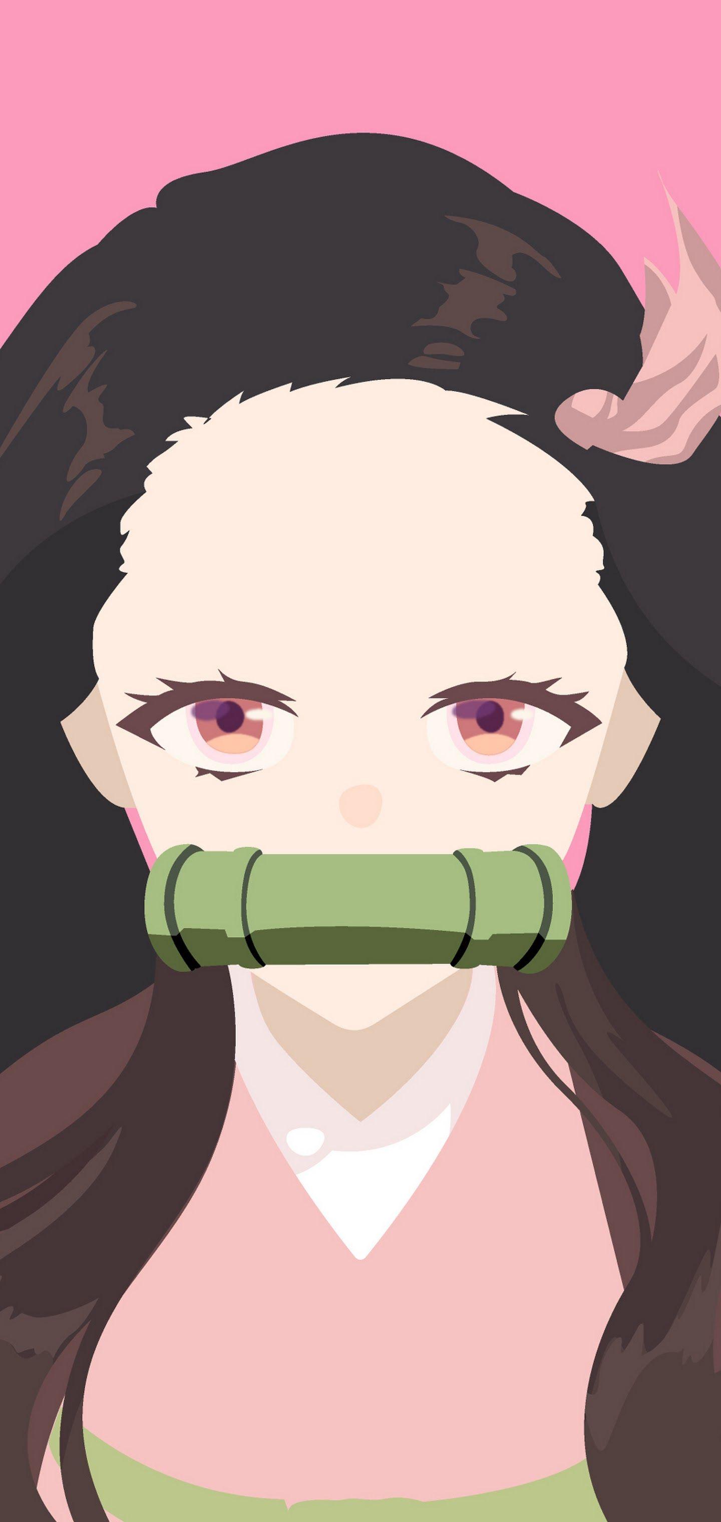 1440x3040 Nezuko Kamado, Kimetsu No Yaiba, Minimalist, 4k, No Yaiba Nezuko