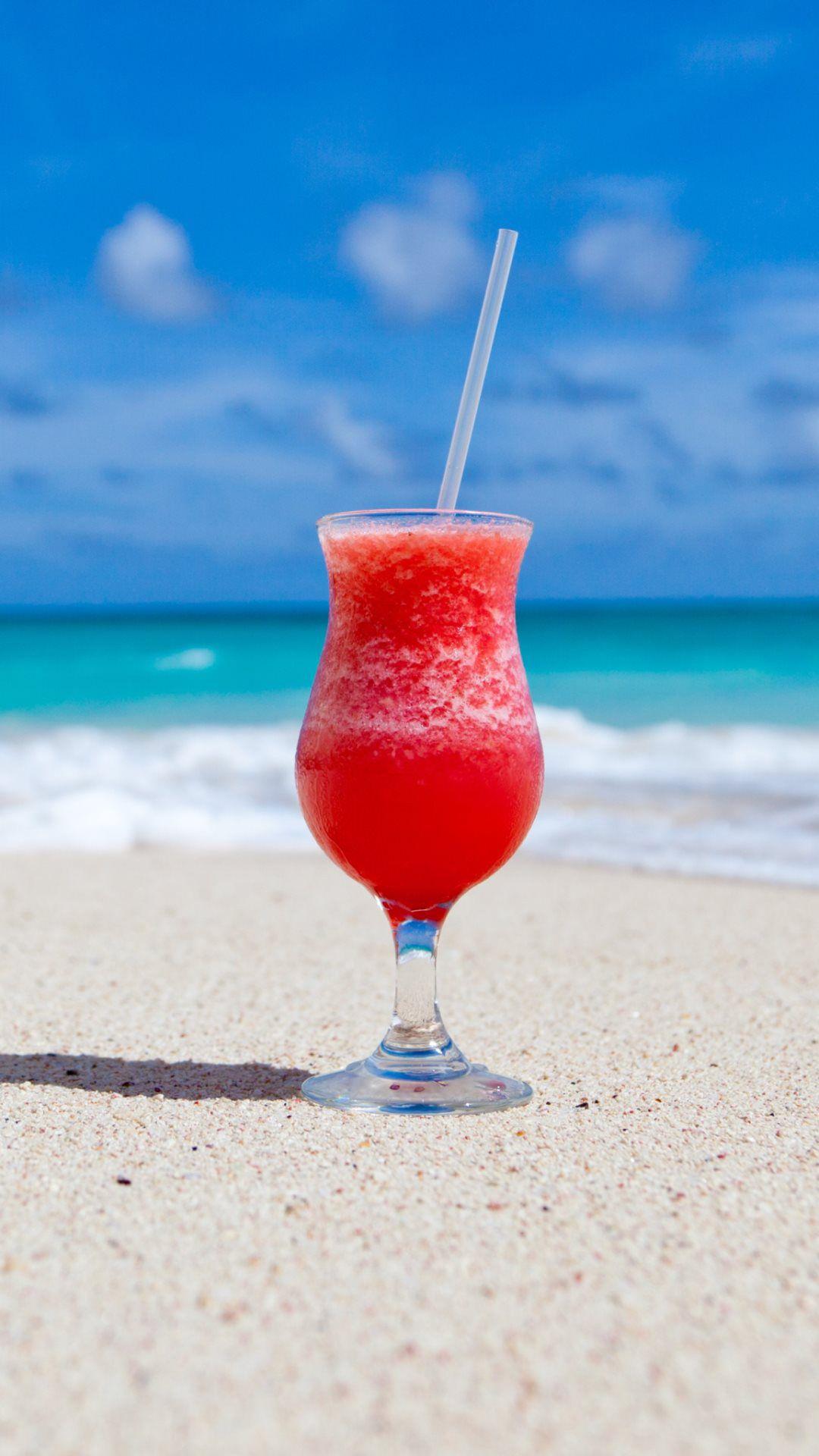 1080x1920 Cocktail Caribbean Beach Android Wallpaper free download