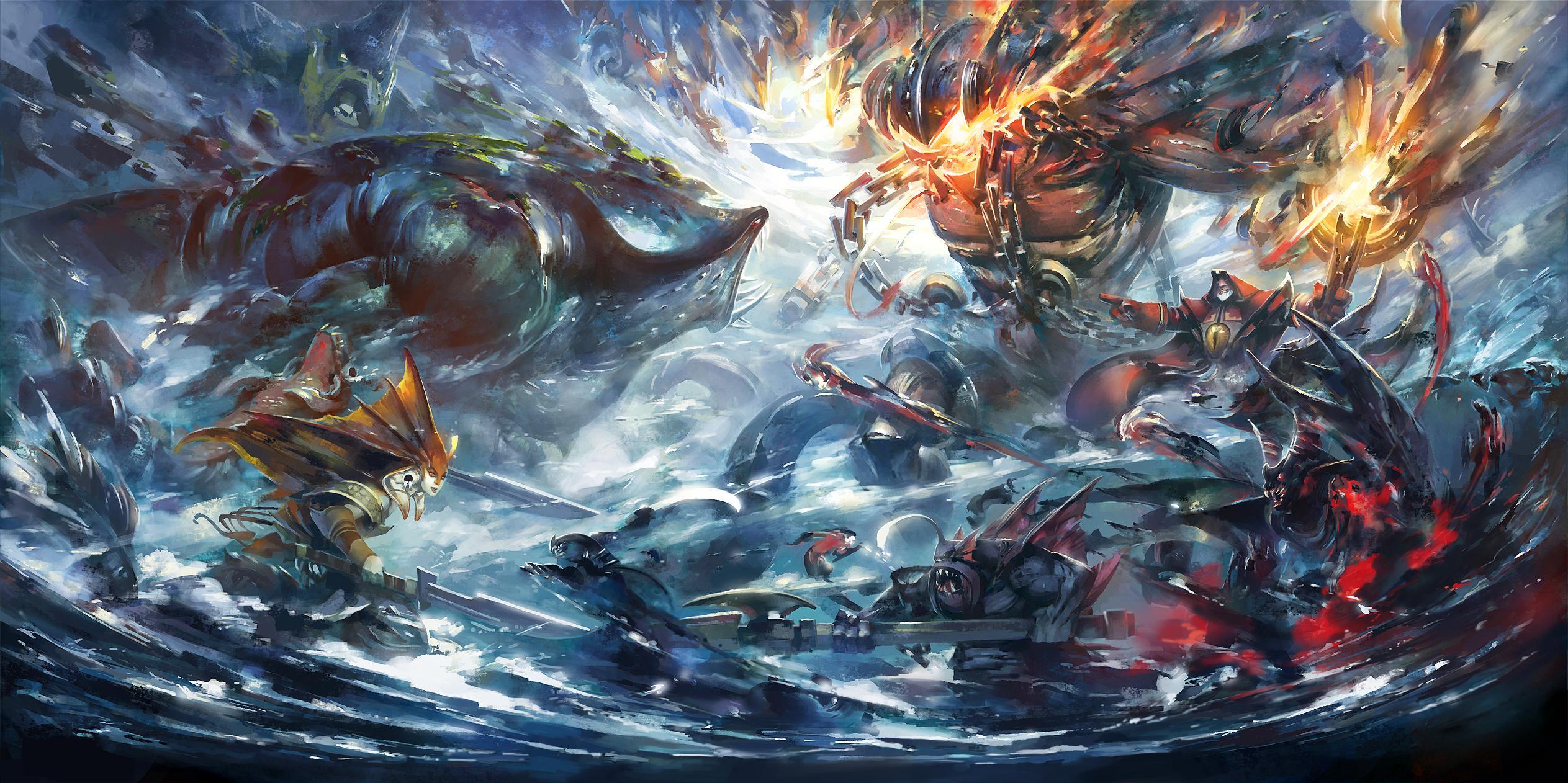 2526x1262 Brilliant Dota 2 art piece by Chinese artist Namo