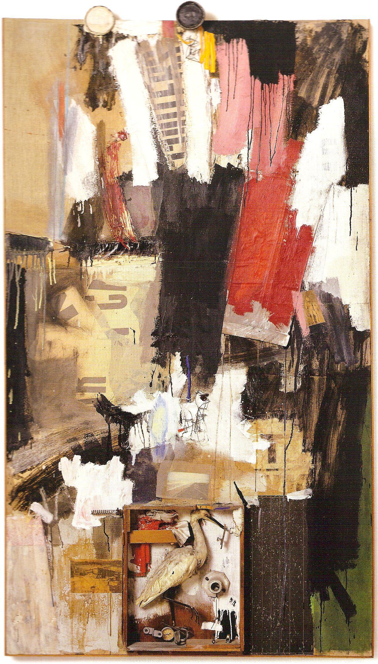 1204x2116 Robert Rauschenberg, Inlet, Oil, newspaper, paper, wood, metal, fabric, pant leg, postcard, z. Modern art paintings abstract, Modern art abstract, Abstract