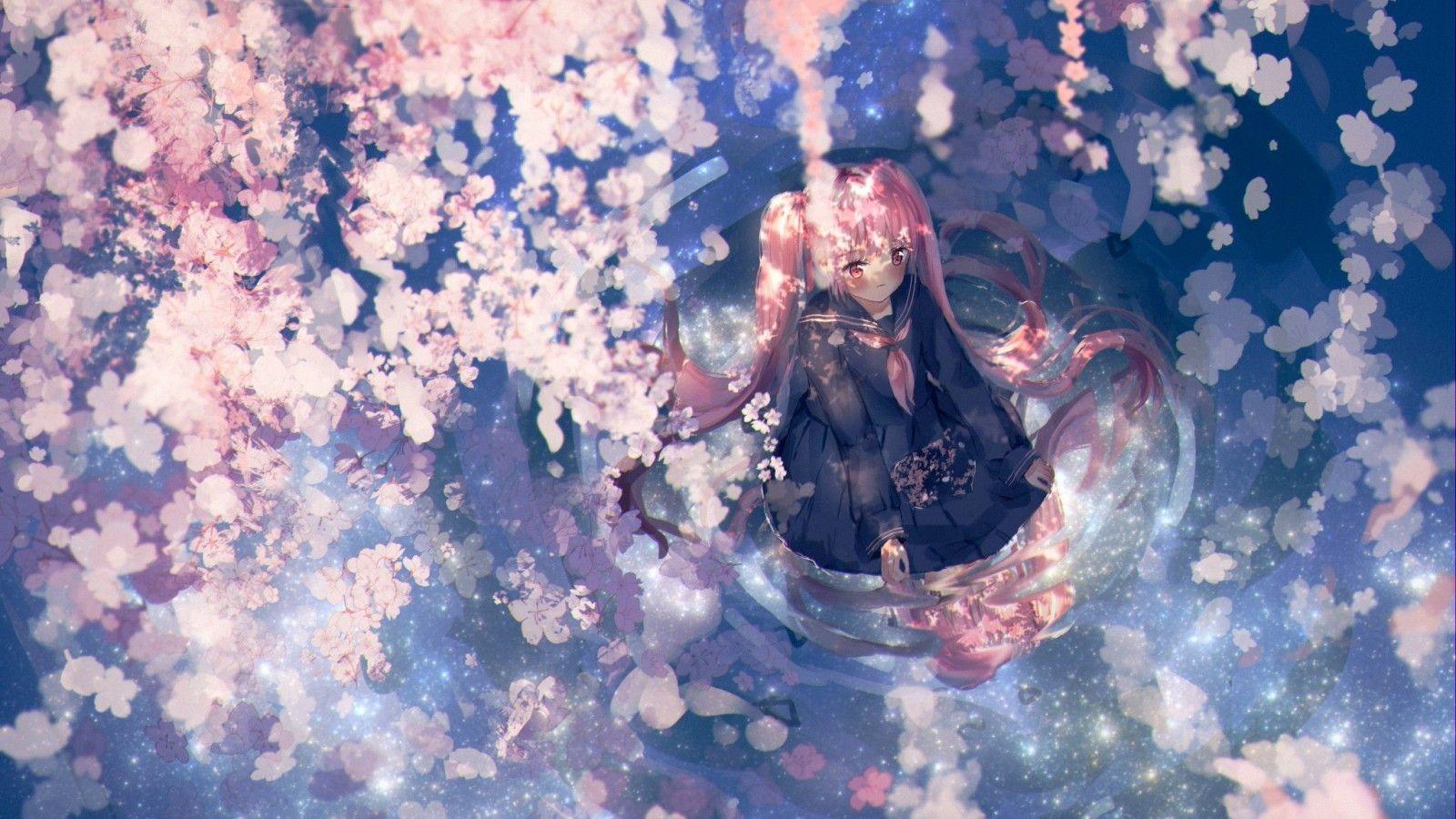 1600x900 Computer Sakura Miku Wallpaper