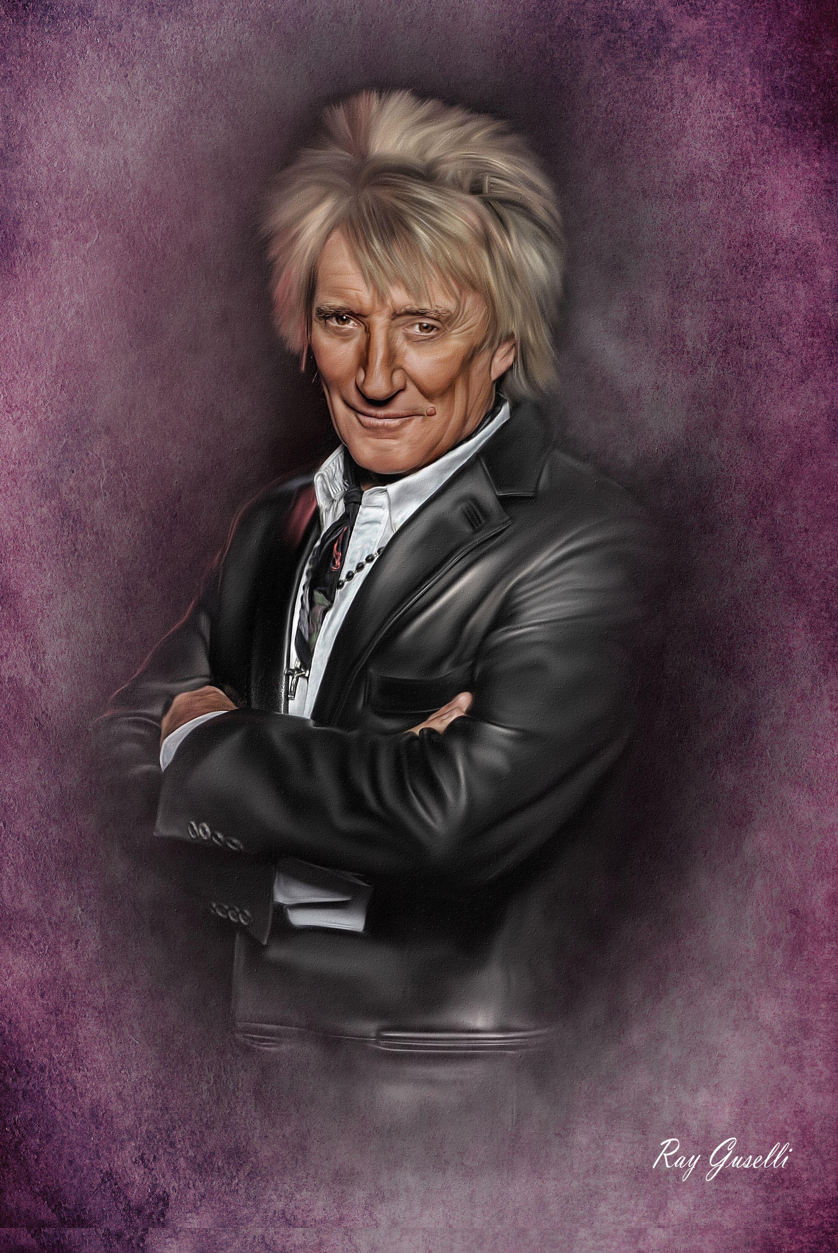 2709x4049 Wallpaper Men Rod Stewart Music Suit Painting Art 2709x4049