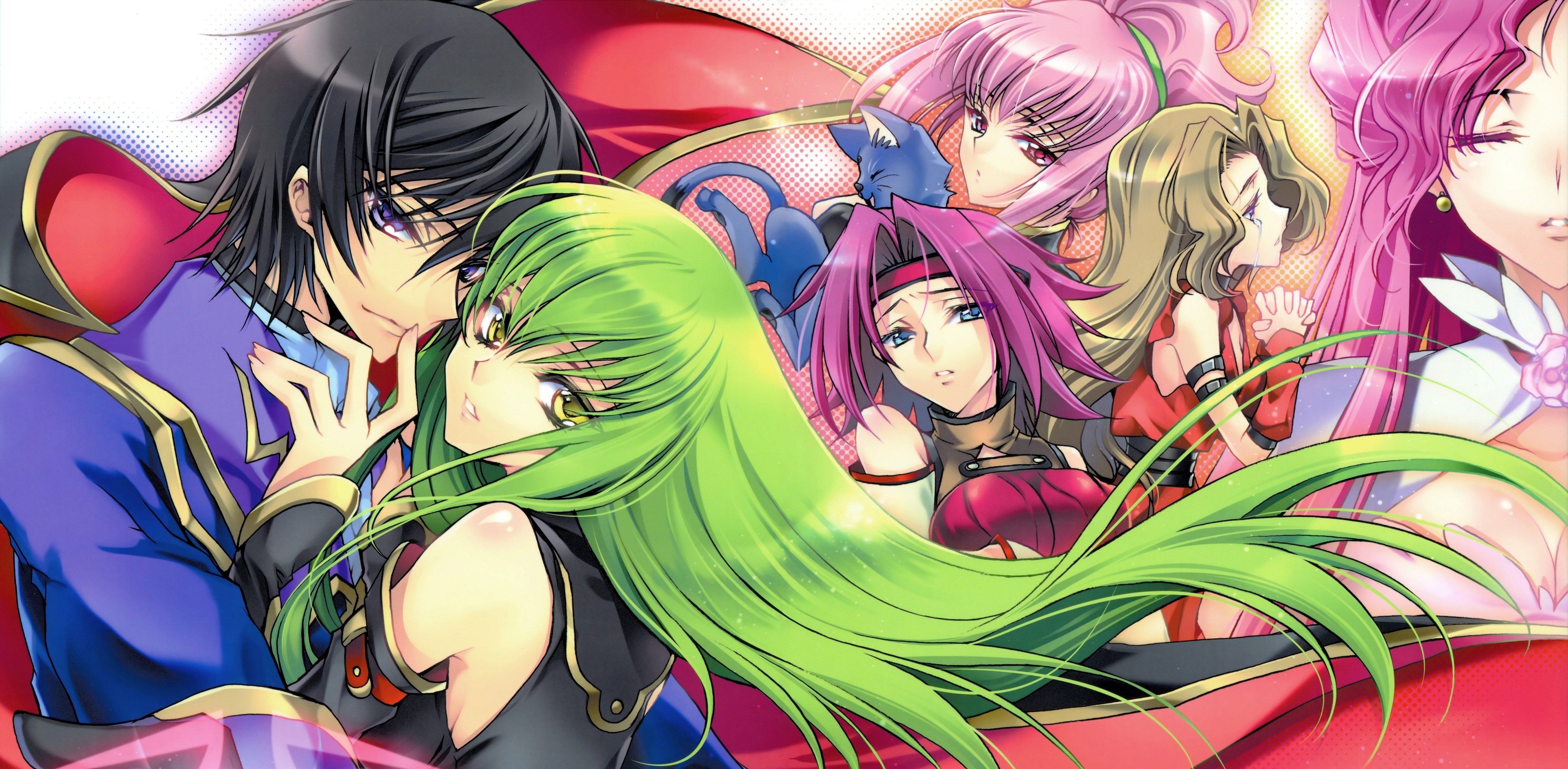 4808x2360 Wallpaper cloak, Lelouch, Takahiro Kimura, Kallen City Ford, Nunnally, tears, art, Code Geass for mobile and desktop, section сёнэн, resolution 4808x2360