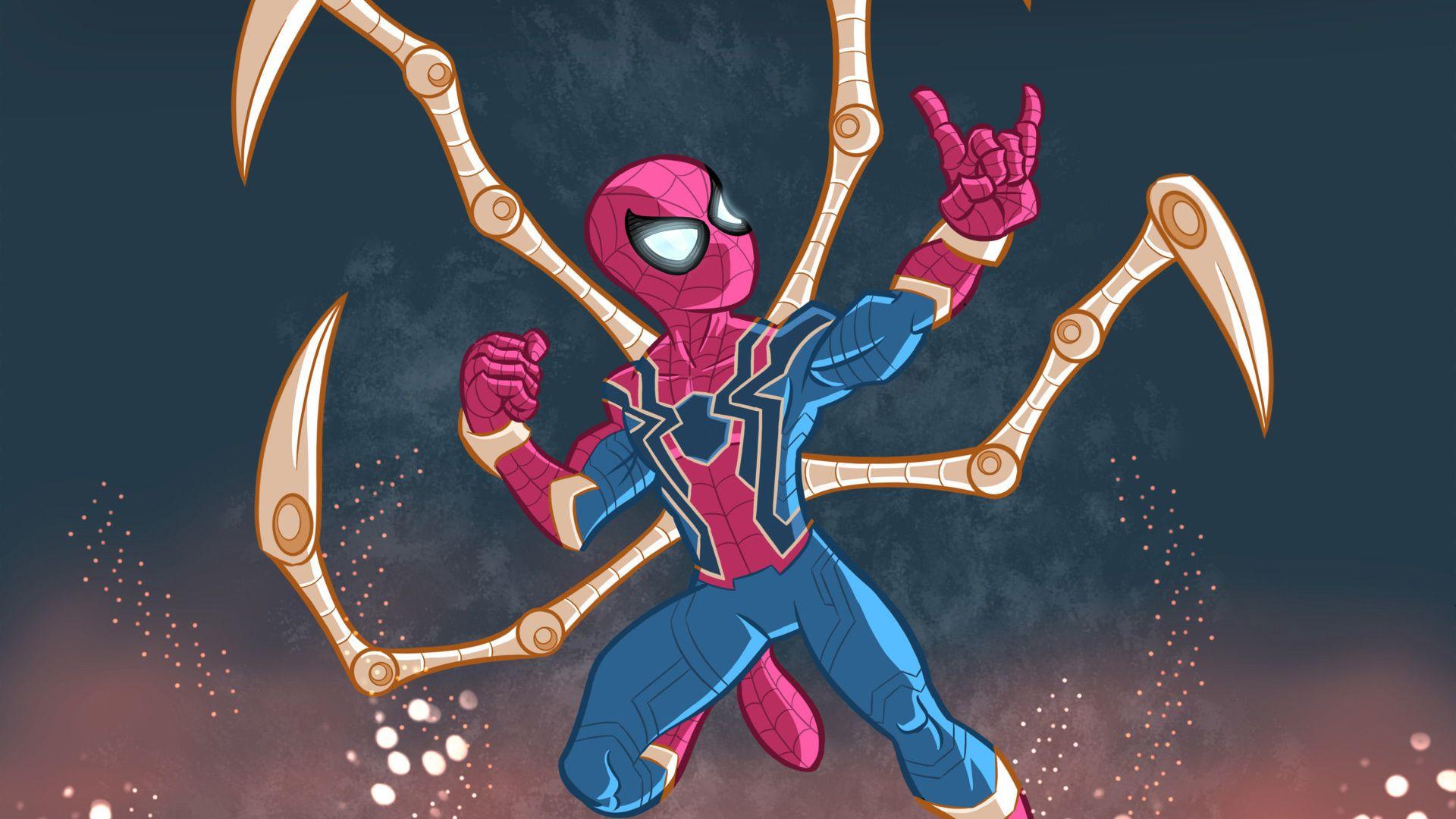 1920x1080 Desktop Wallpaper Iron Spider Suit, Spider Man, Artwork, HD Image, Picture, Background, D7845f