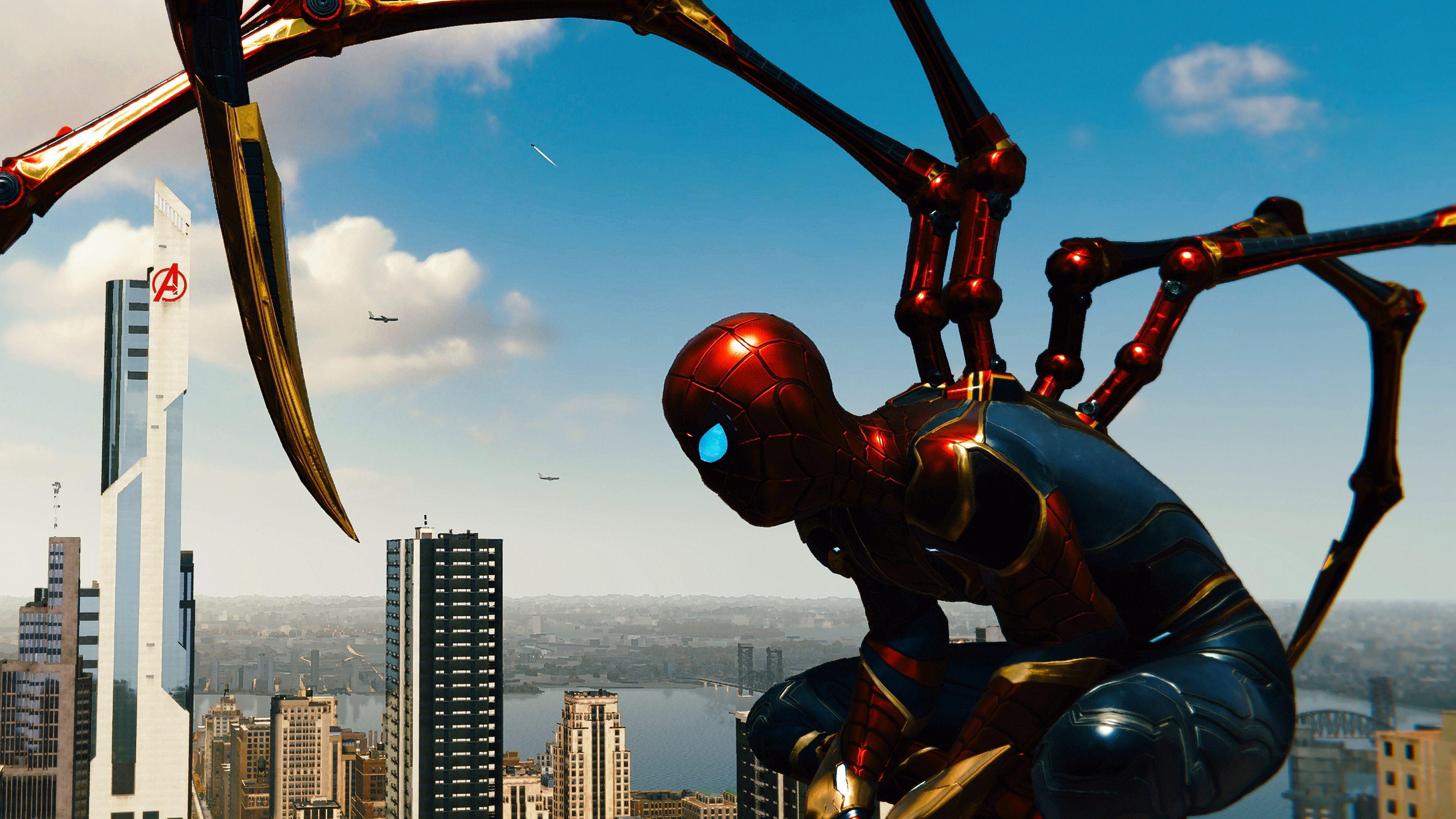 3840x2160 Spider Man Iron Spider Suit PS4 4K