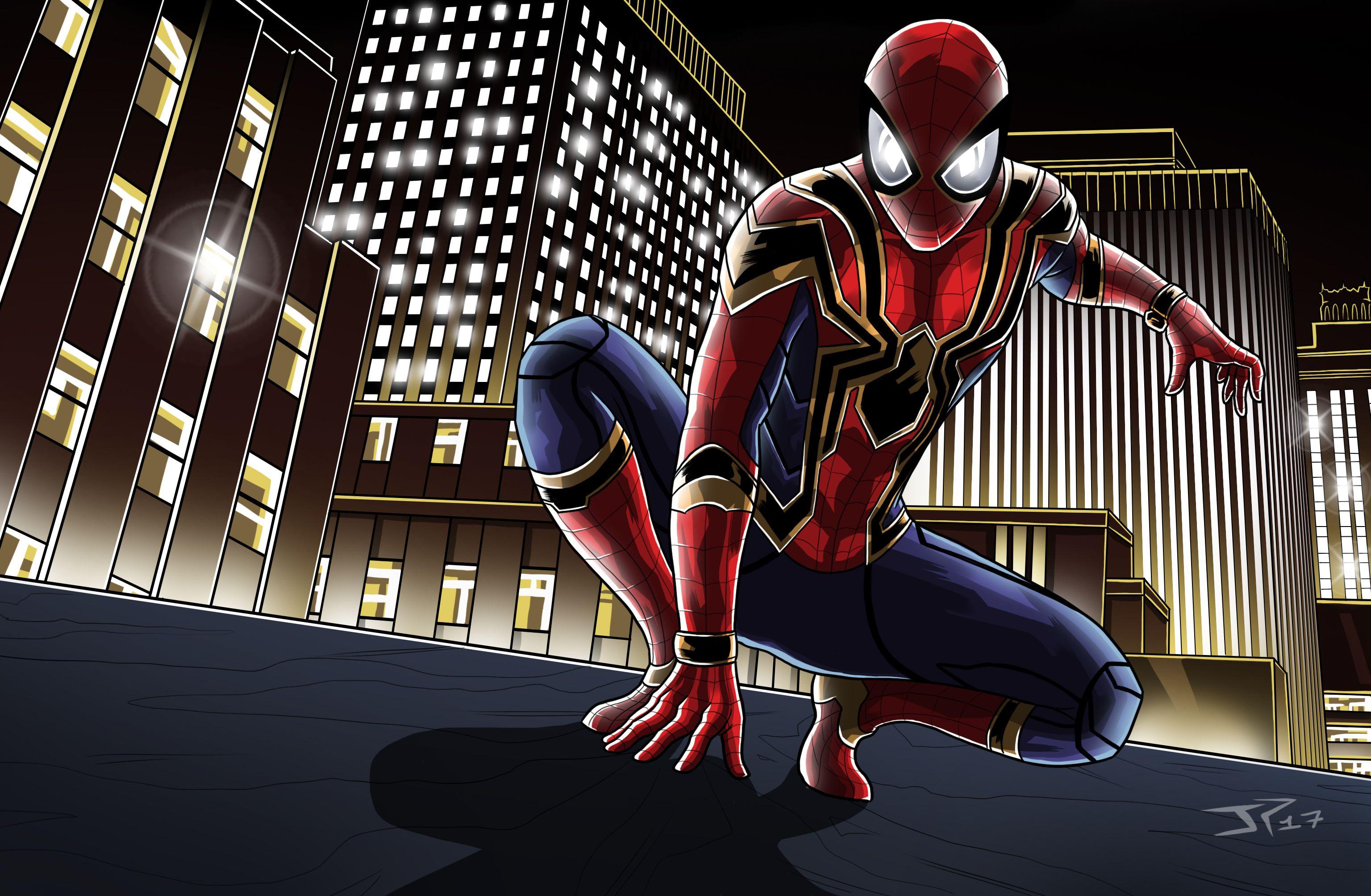 3071x2008 Iron Spider Suit In Avengers Infinity War Artwork 1440P Resolution HD 4k Wallpaper, Image, Background, Photo and Picture