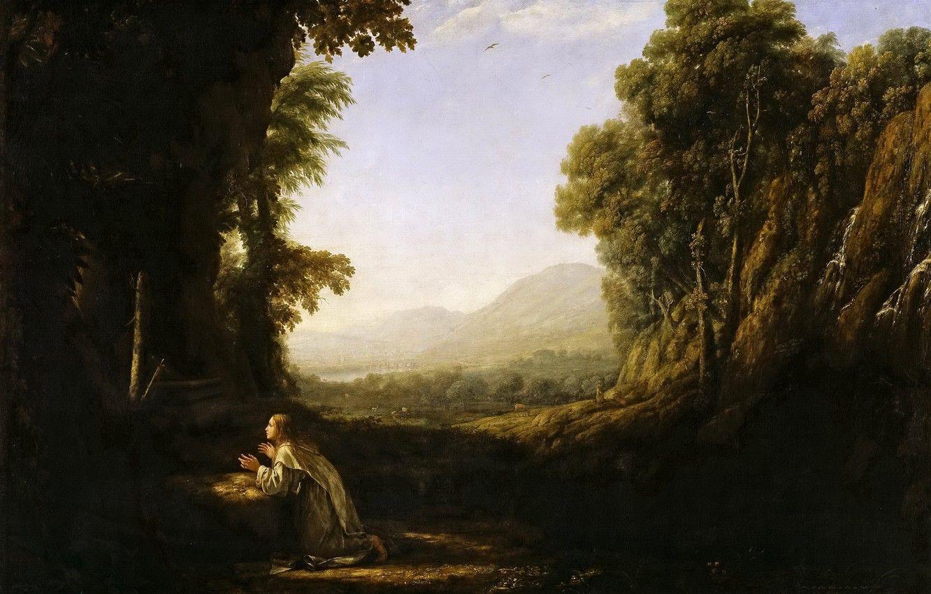 1332x850 Wallpaper picture, Claude Lorrain, Landscape with a Monk of the Order of Mercedarian image for desktop, section живопись
