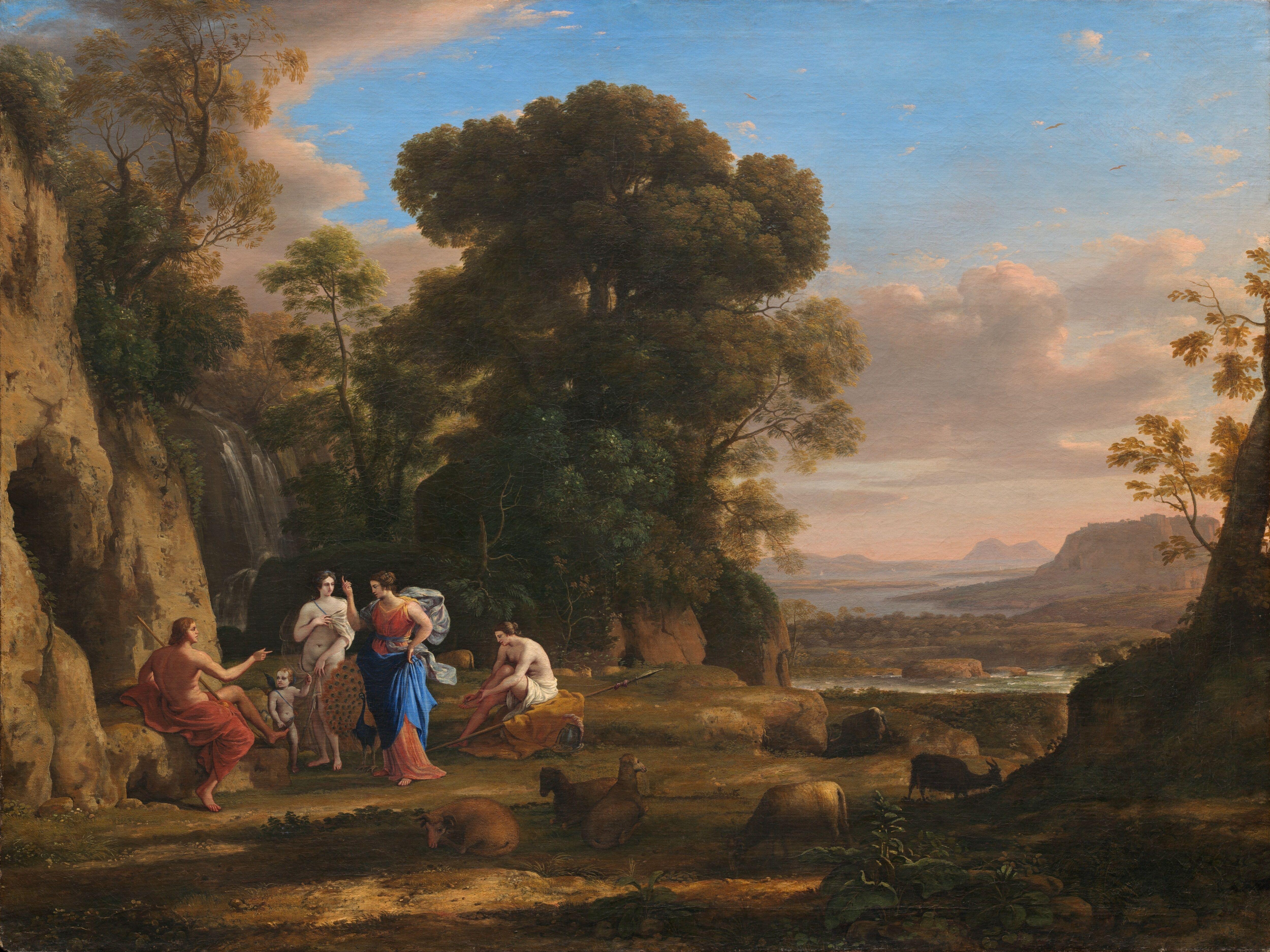 5000x3748 Claude Lorrain (1600), The Judgment of Paris, 1645- oil on canvas. National Gallery of Art