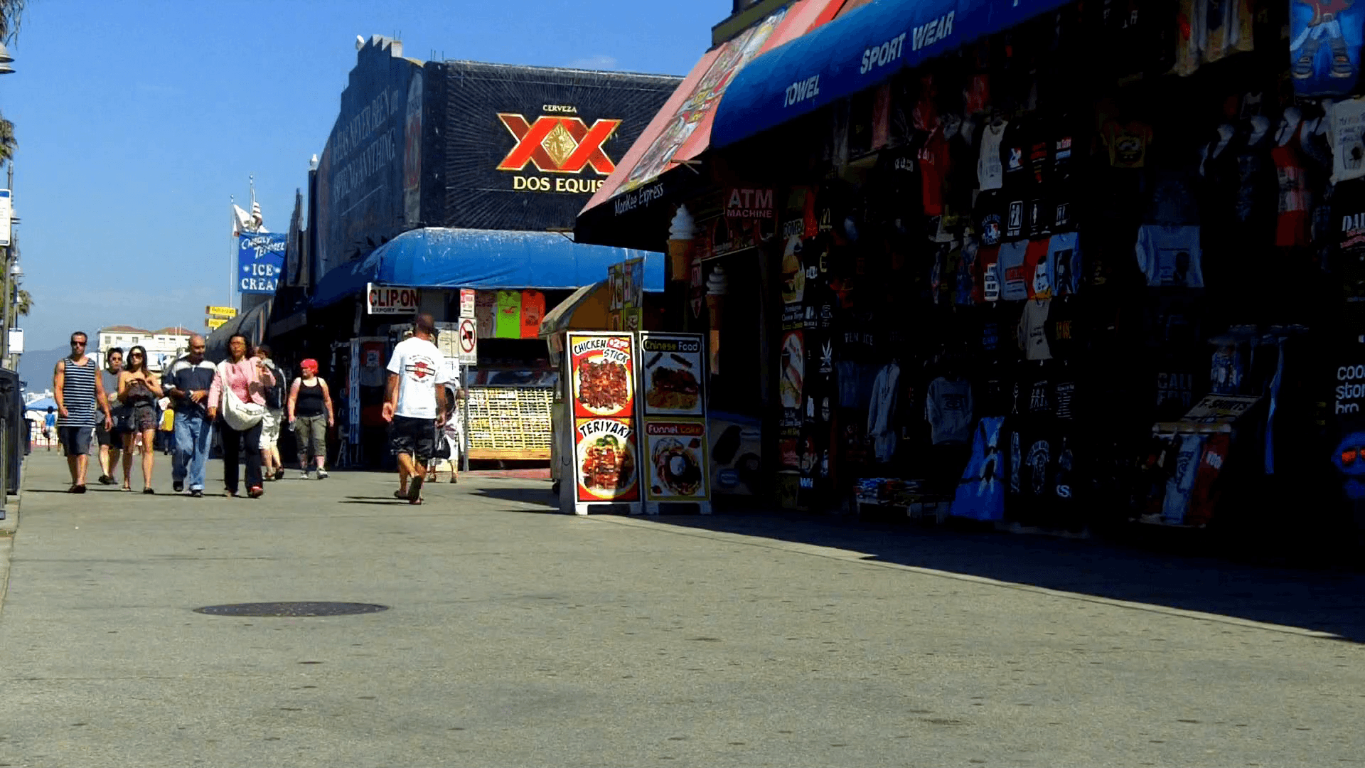 1920x1080 Tourists & Shops On Venice Beach California Boardwalk- Low Angle
