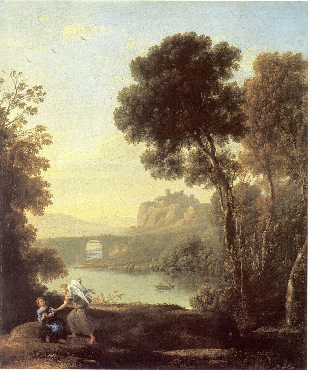 1008x1200 Landscape with Hagar and the Angel, Claude Lorrain. Landscape paintings, Landscape, History painting