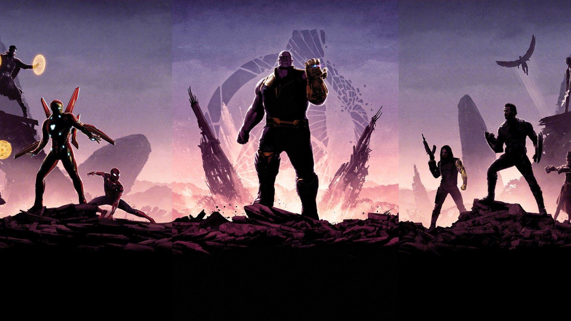 1920x1080 Avengers: Endgame 4K Wallpaper, Avengers: Infinity War, Thanos, Marvel Superheroes, Dark, 5K, 8K, Movies