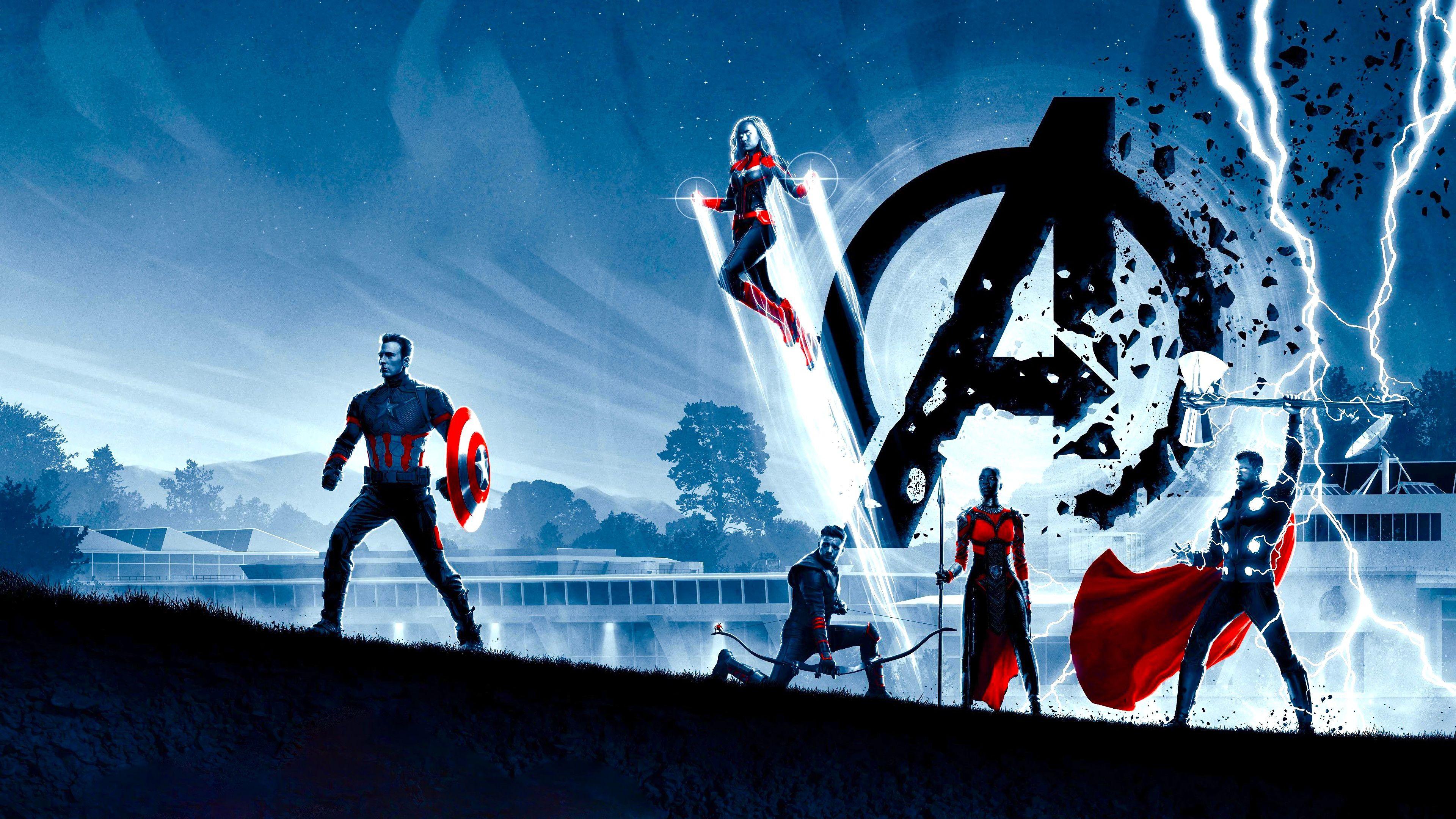 3840x2160 Avengers: Endgame Thor Captain America 4K Wallpaper