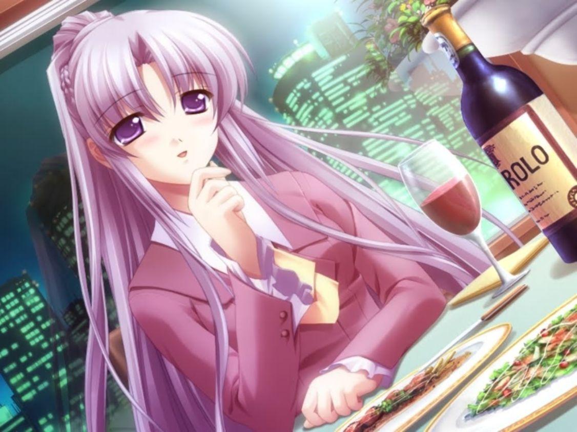 1126x844 Beautiful Girl Anime With Purple Eyes Wallpaper: Desktop HD