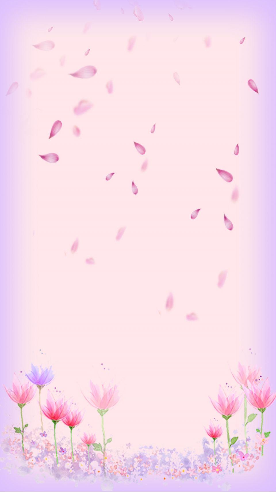960x1707 Beautiful Minimalist Purple Floral Poster, Flowers, Simple, Beautiful Background Image for Free Download