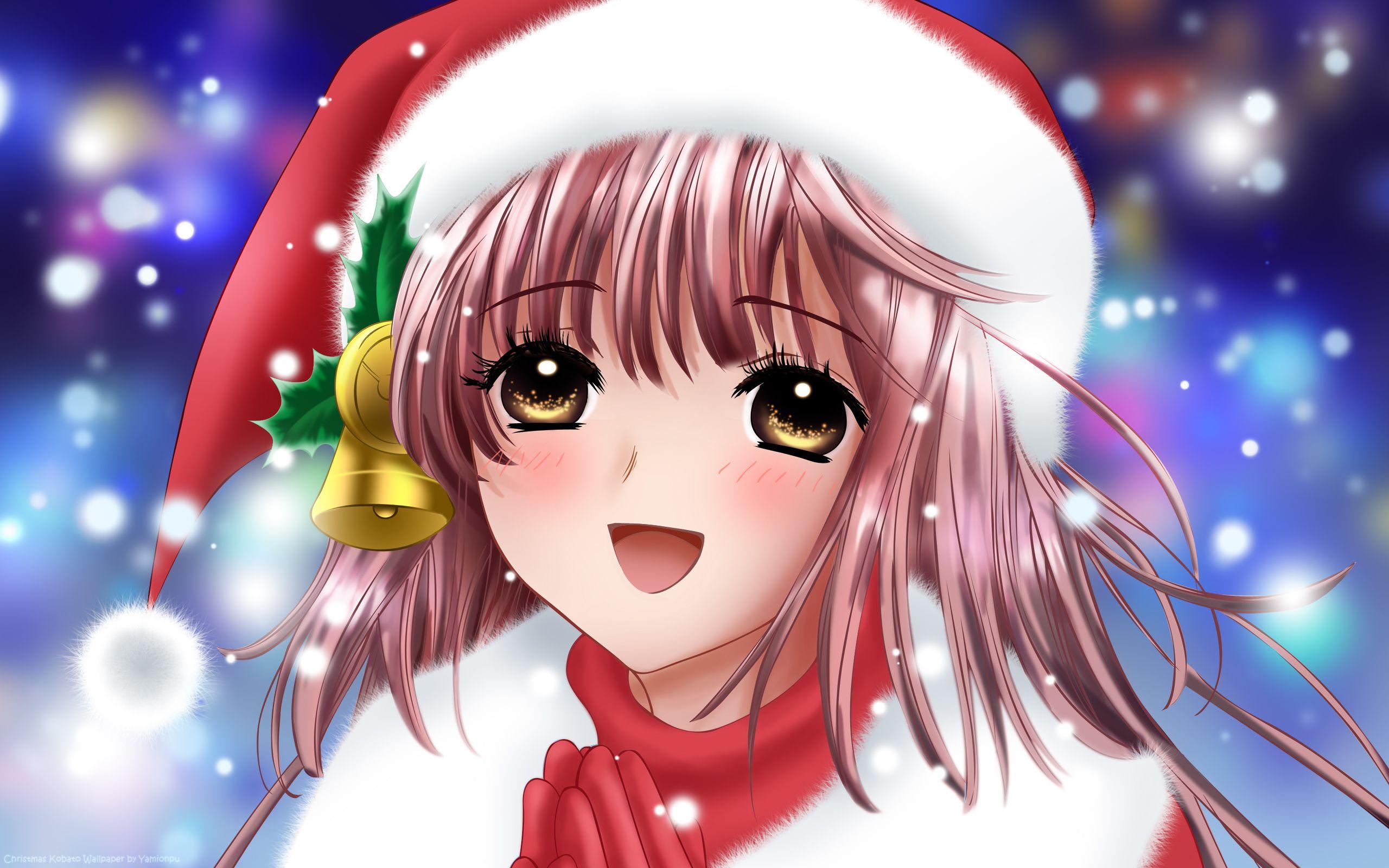 2560x1600 Beautiful Christmas Anime Girl HD Wallpaper Wallpaper