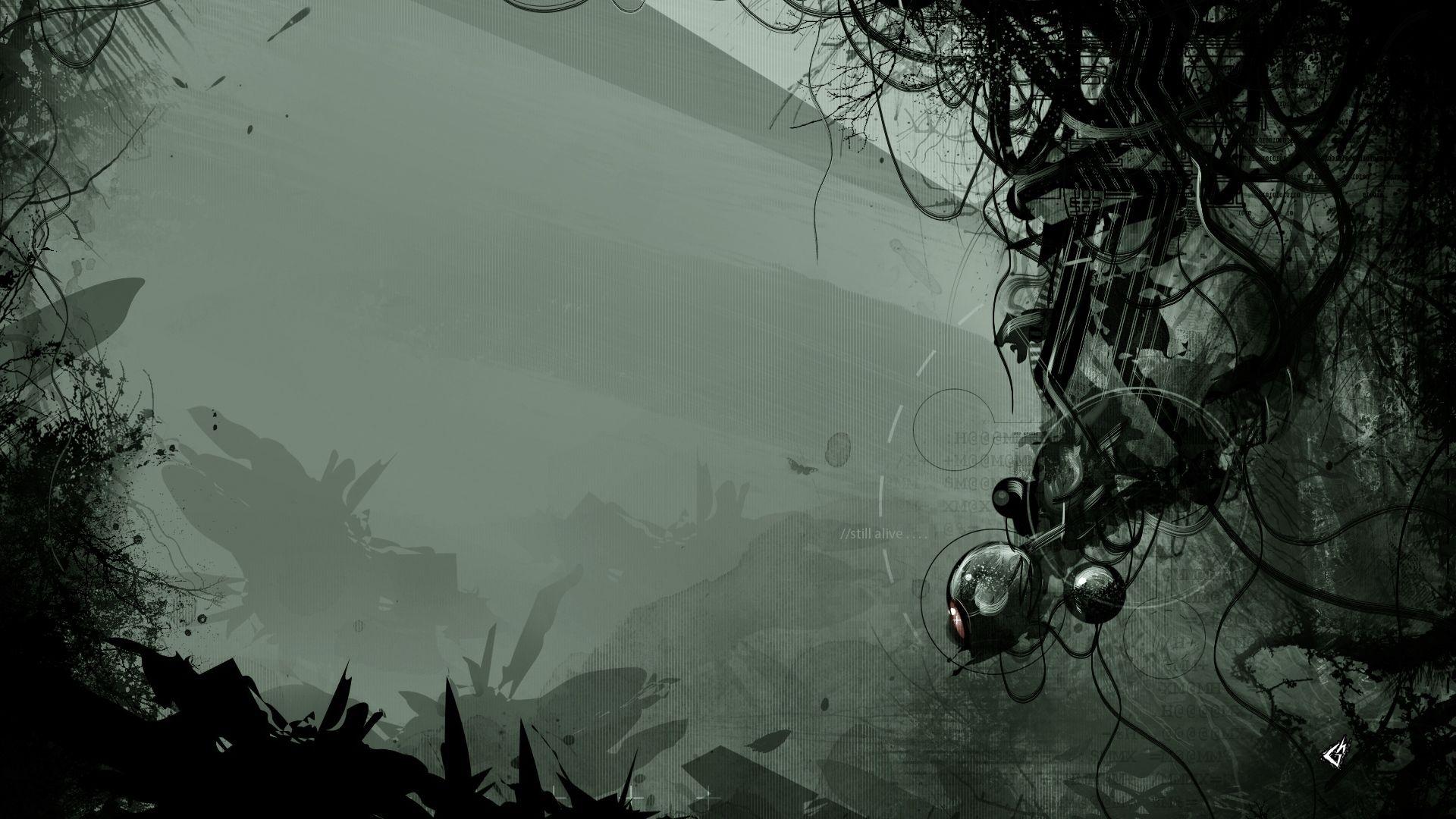 1920x1080 Wallpaper black, gray, dark, green, surface, patterns
