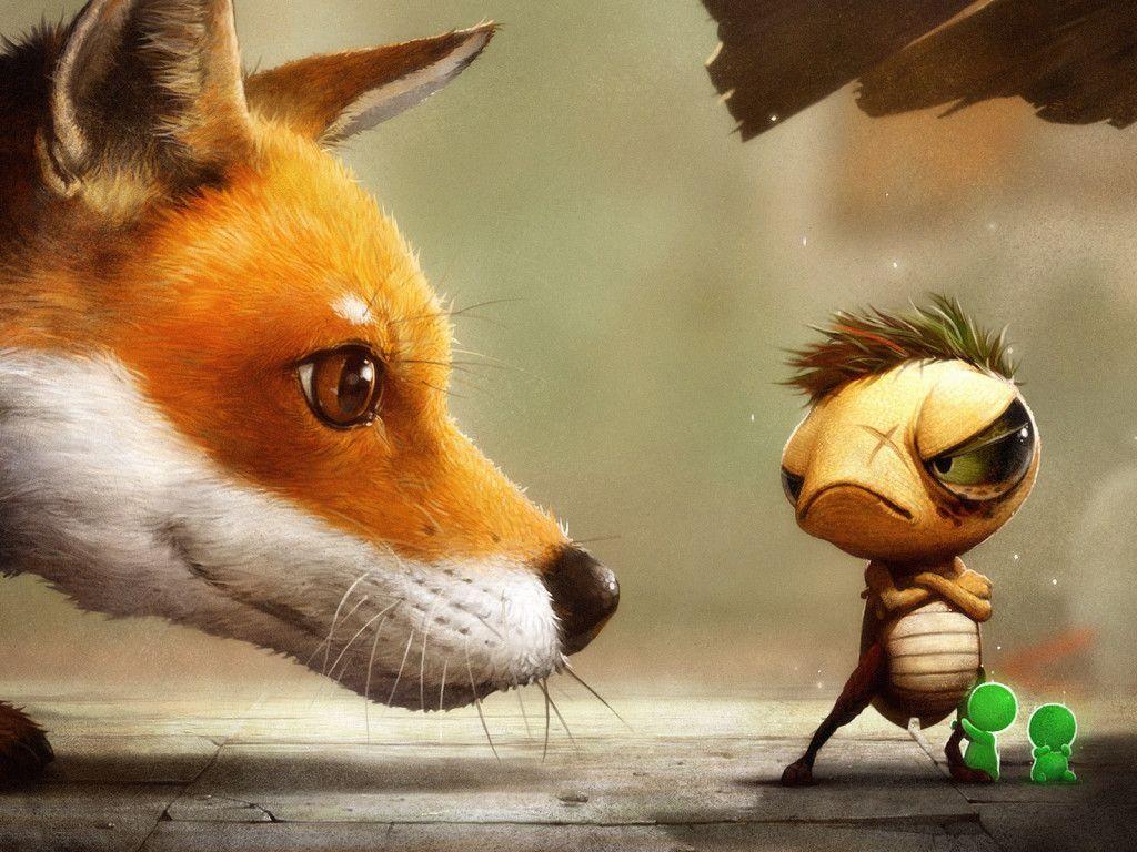 1024x768 Stupid Fox Wallpaper