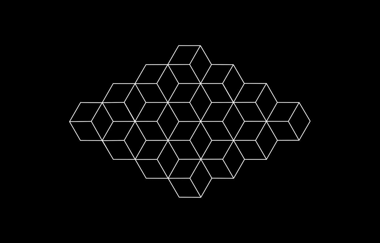 1332x850 Wallpaper white, abstraction, black, figure, white, geometry, black, monochrome, monochrome, figure, geometry image for desktop, section абстракции