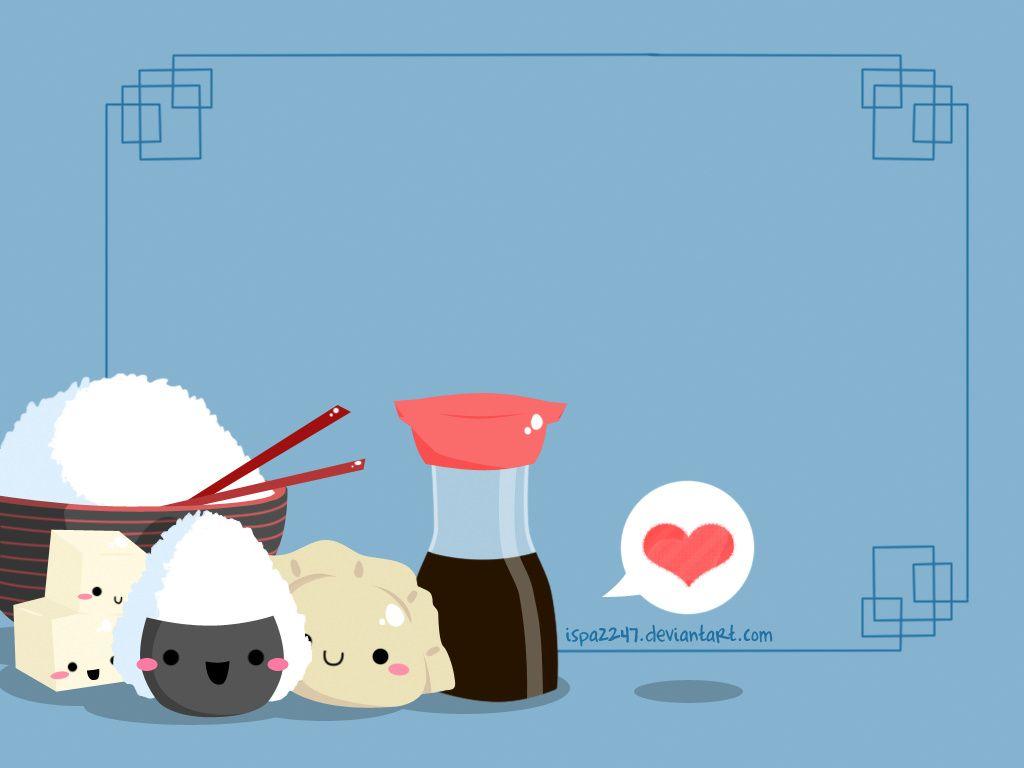 1024x768 Cute Kawaii Food Wallpaper
