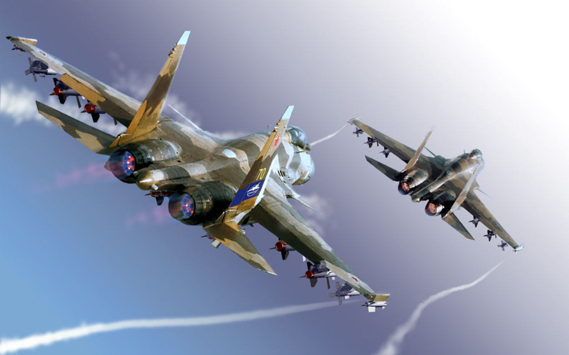 1920x1200 Wallpaper The Sky, Rocket, Fighter, The Plane, Sukhoi, Multipurpose, Super Maneuverable, Su 37 For Mobile And Desktop, Section авиация, Resolution 1920x1200