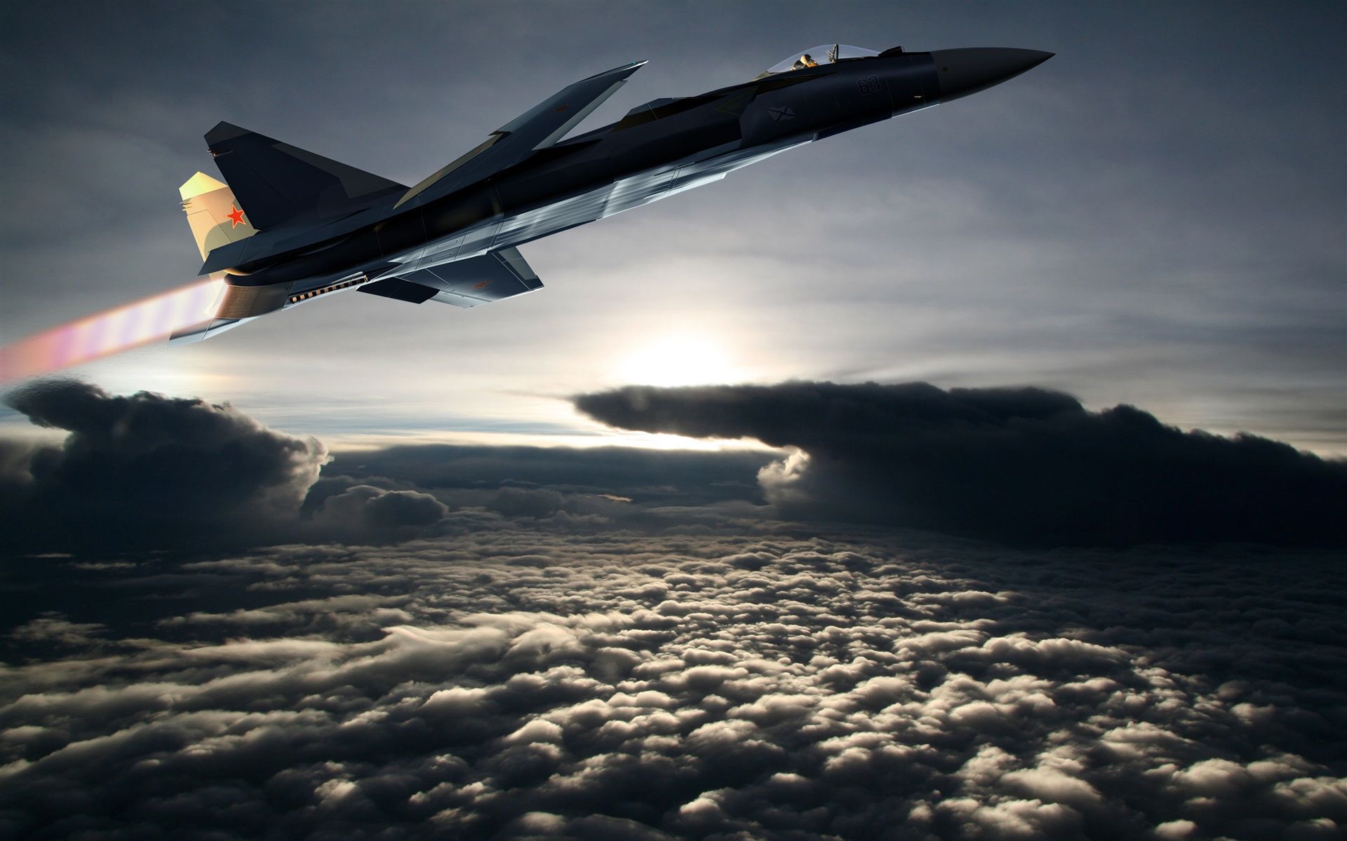 1920x1200 Su 37 Aircraft Flight In Sky, Clouds 750x1334 IPhone 8 7 6 6S Wallpaper, Background, Picture, Image