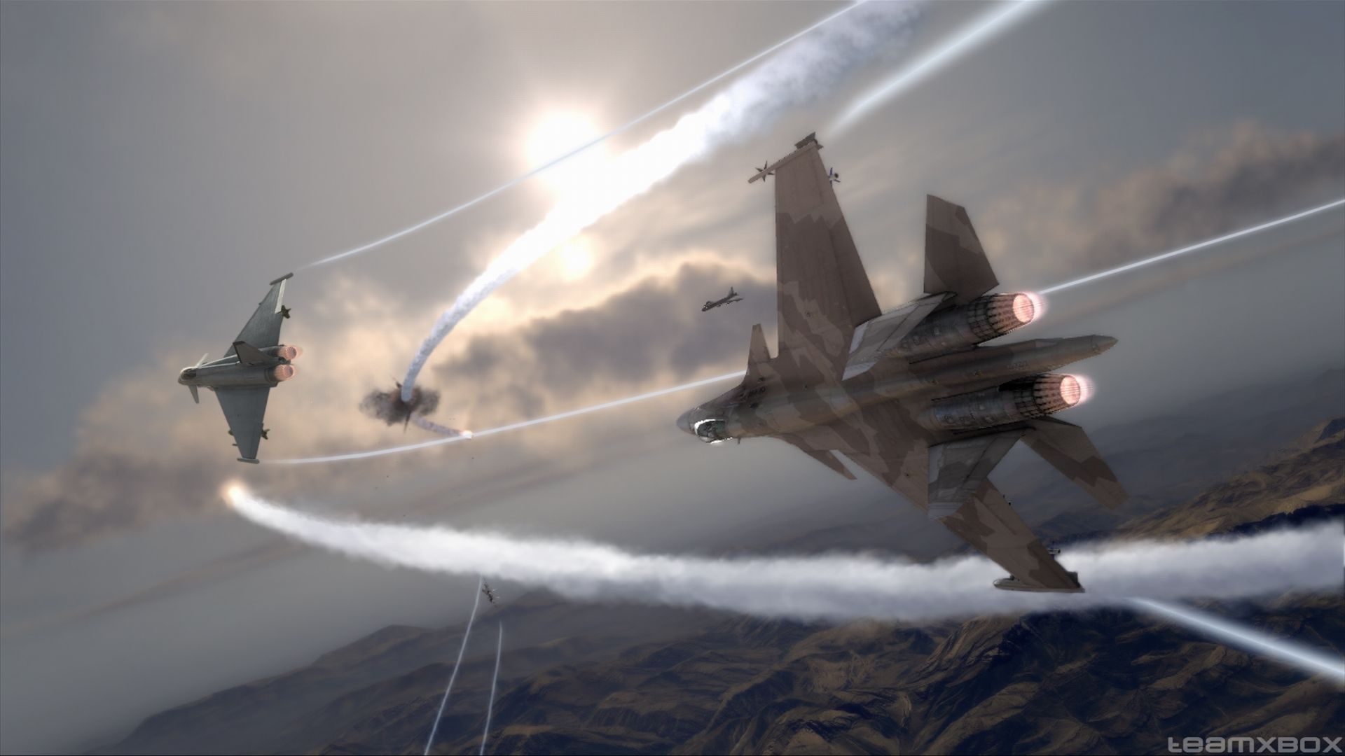 1920x1080 Обои HAWX, воздушный бой, Eurofighter Typhoon Su 37 Terminator, Су 37 Терминатор на телефон и рабочий стол, раздел игры, разрешение 1920x1080 скачать