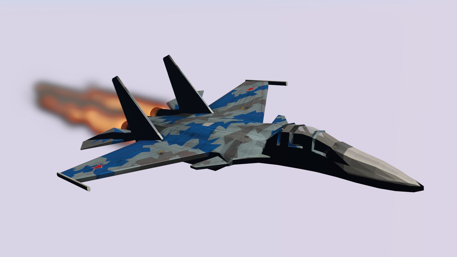 1920x1080 Su 37 Terminator Low Poly 3D Model $15 - .obj