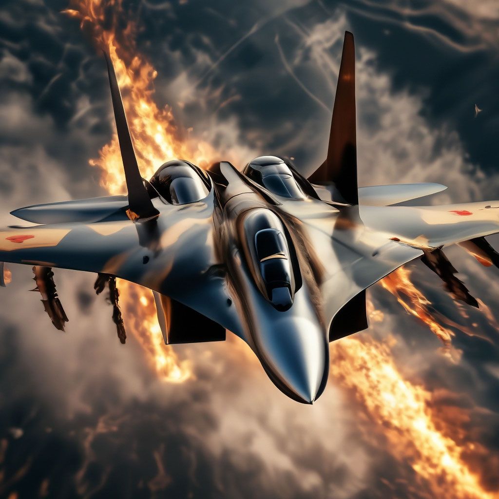 1024x1024 Su 37 performs aerobatics, 4k, high resolution, high detail, bright lighting