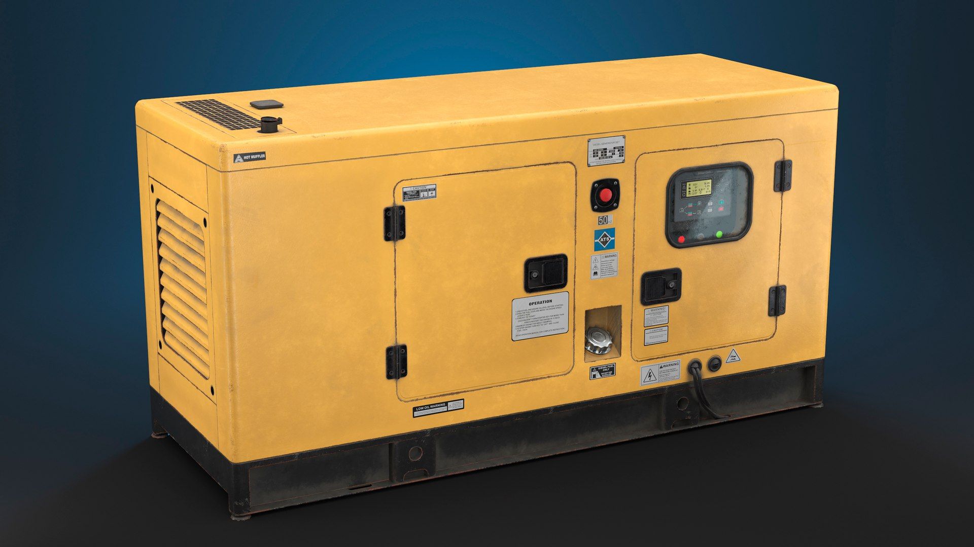 1920x1080 3D Model Diesel Generator Low Poly PBR