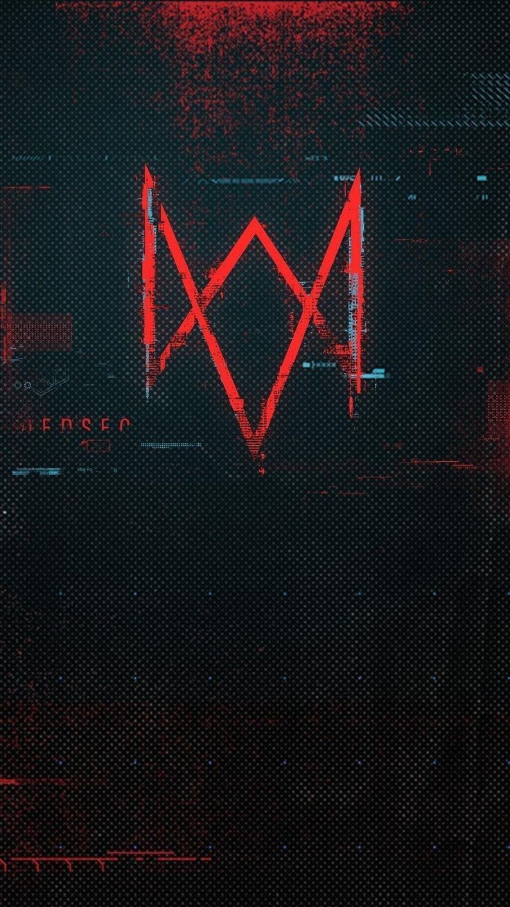 736x1308 Watch Dog Exclusive Wallpaper. Abstract art wall decor, Dark red and black aesthetic, Glitch art logo design